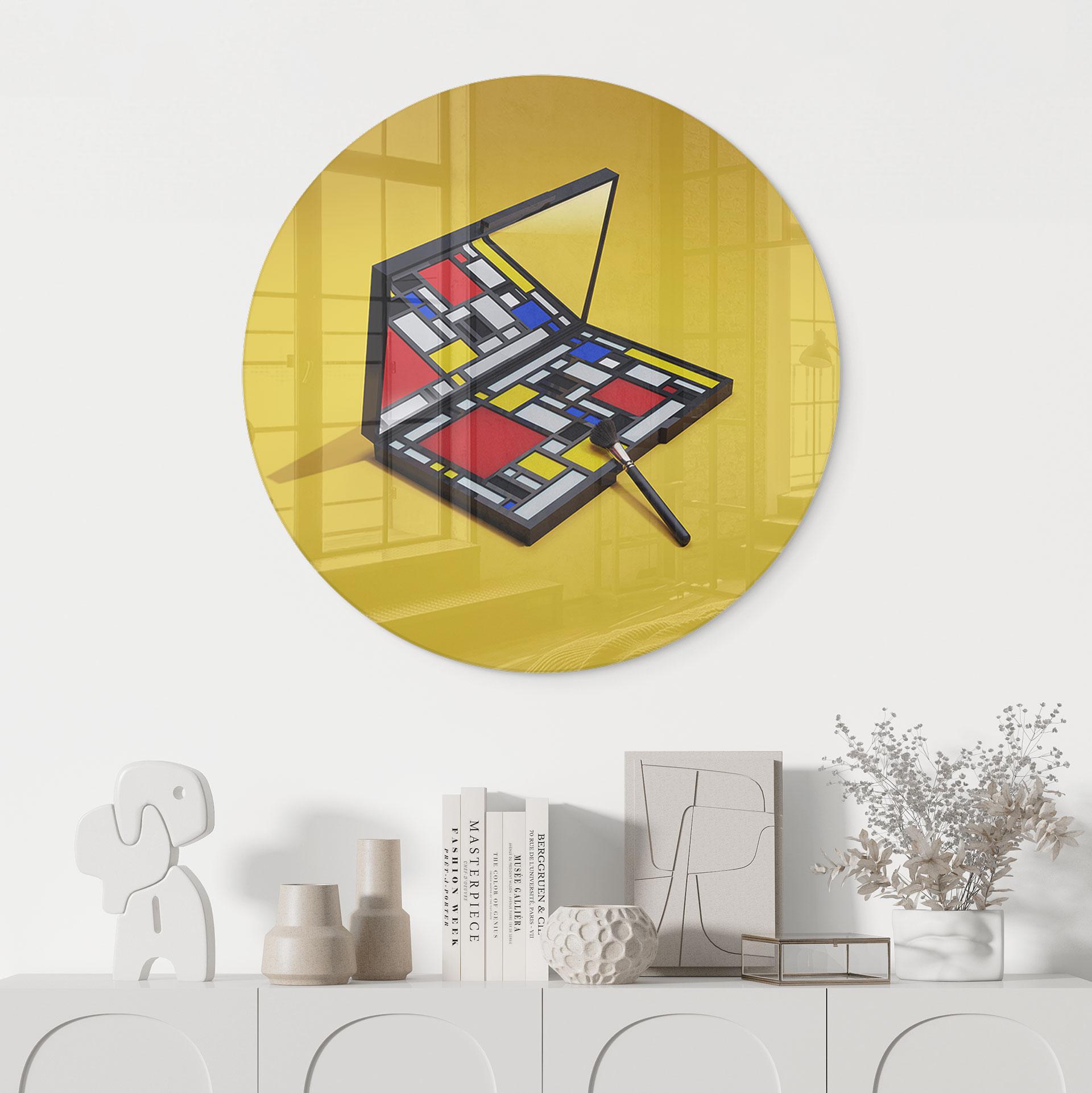 Glasbillede - Make-up palet i stil med Piet Mondrian - Pozdniakov