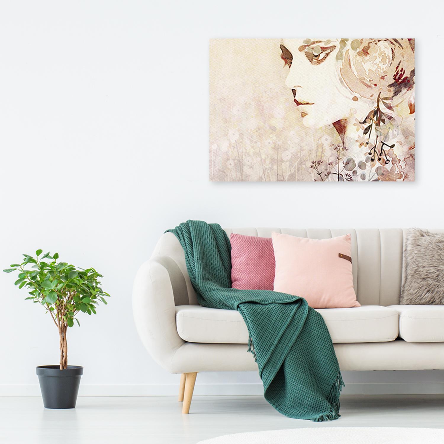 Canvasbillede, kvinde abstrakt ansigt
