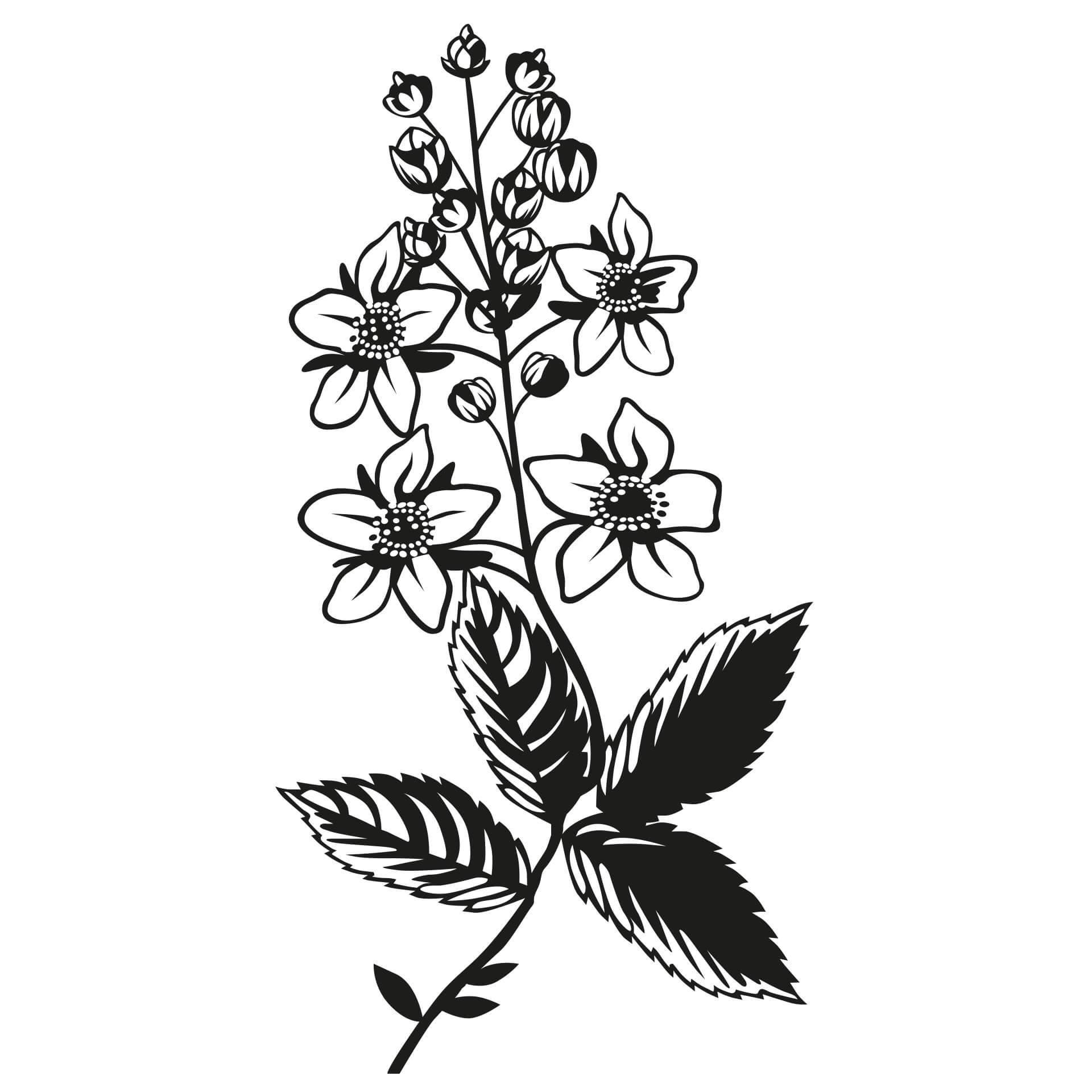 Muursticker Tak met Bloemen