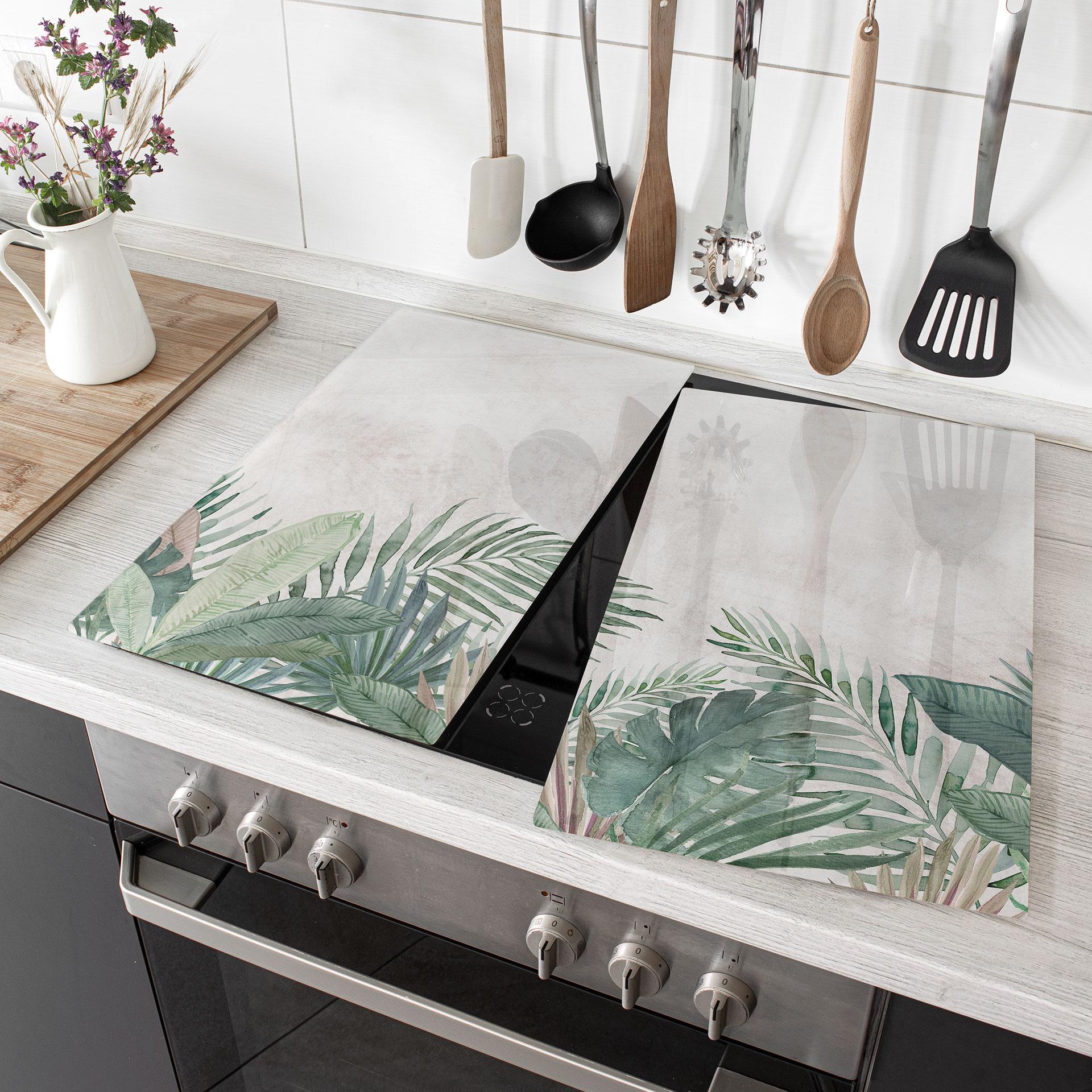 Låg til komfur jungleblade grøn akvarel - Bloomery Decor