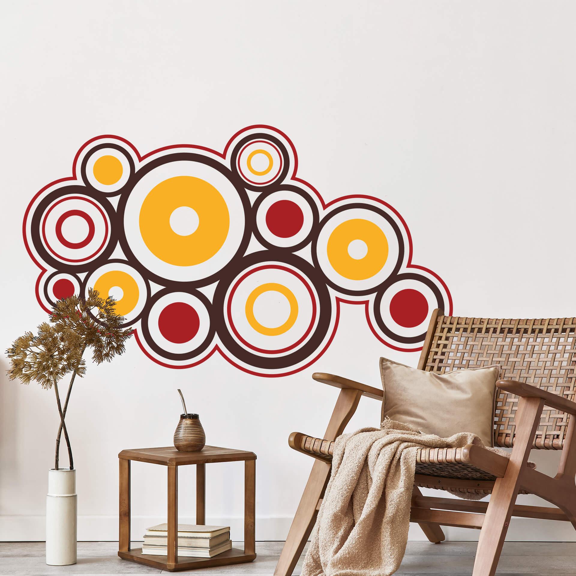 Wallsticker - Retro Kasser Orange