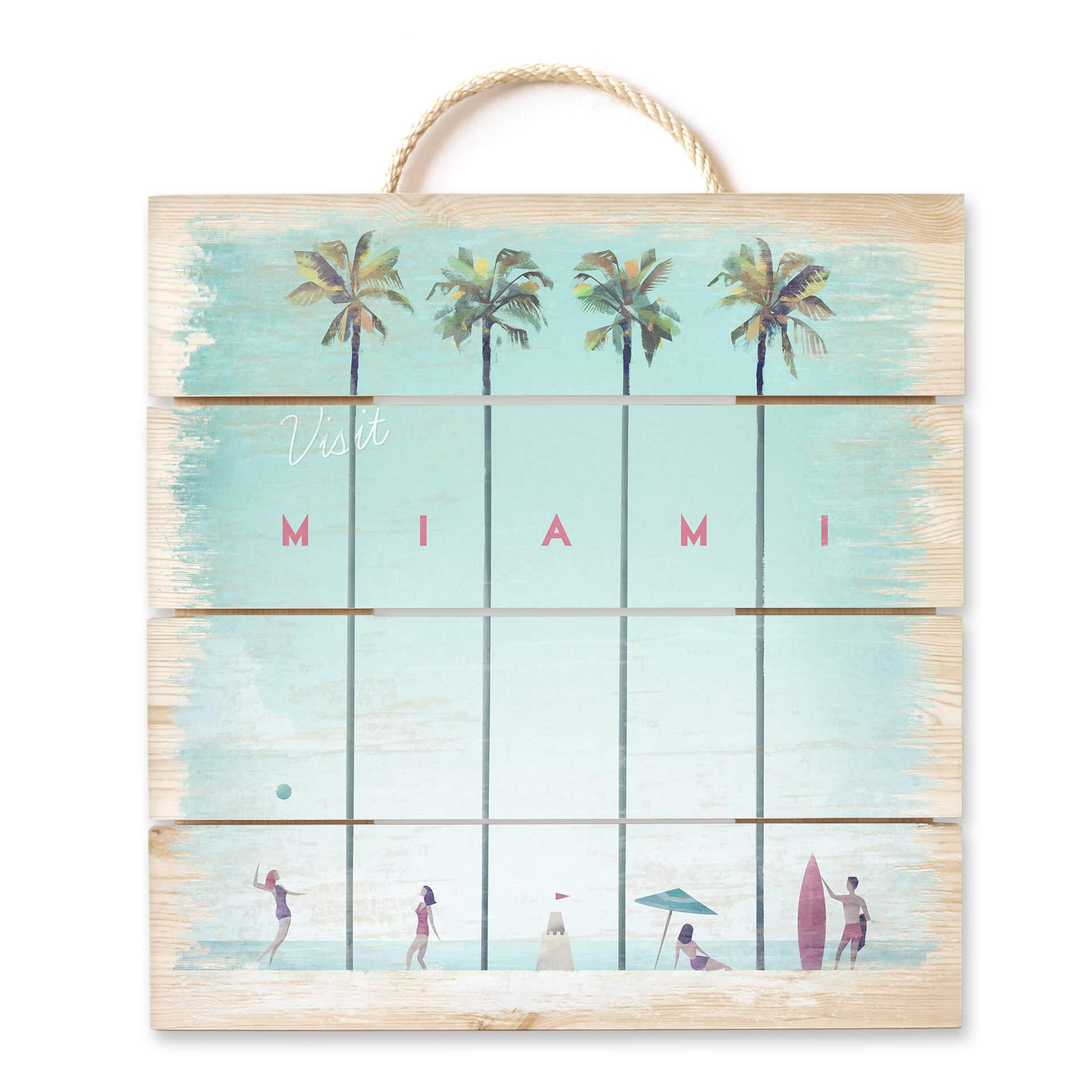 Obraz drewniany Rivers - Miami - 40x41,5 cm