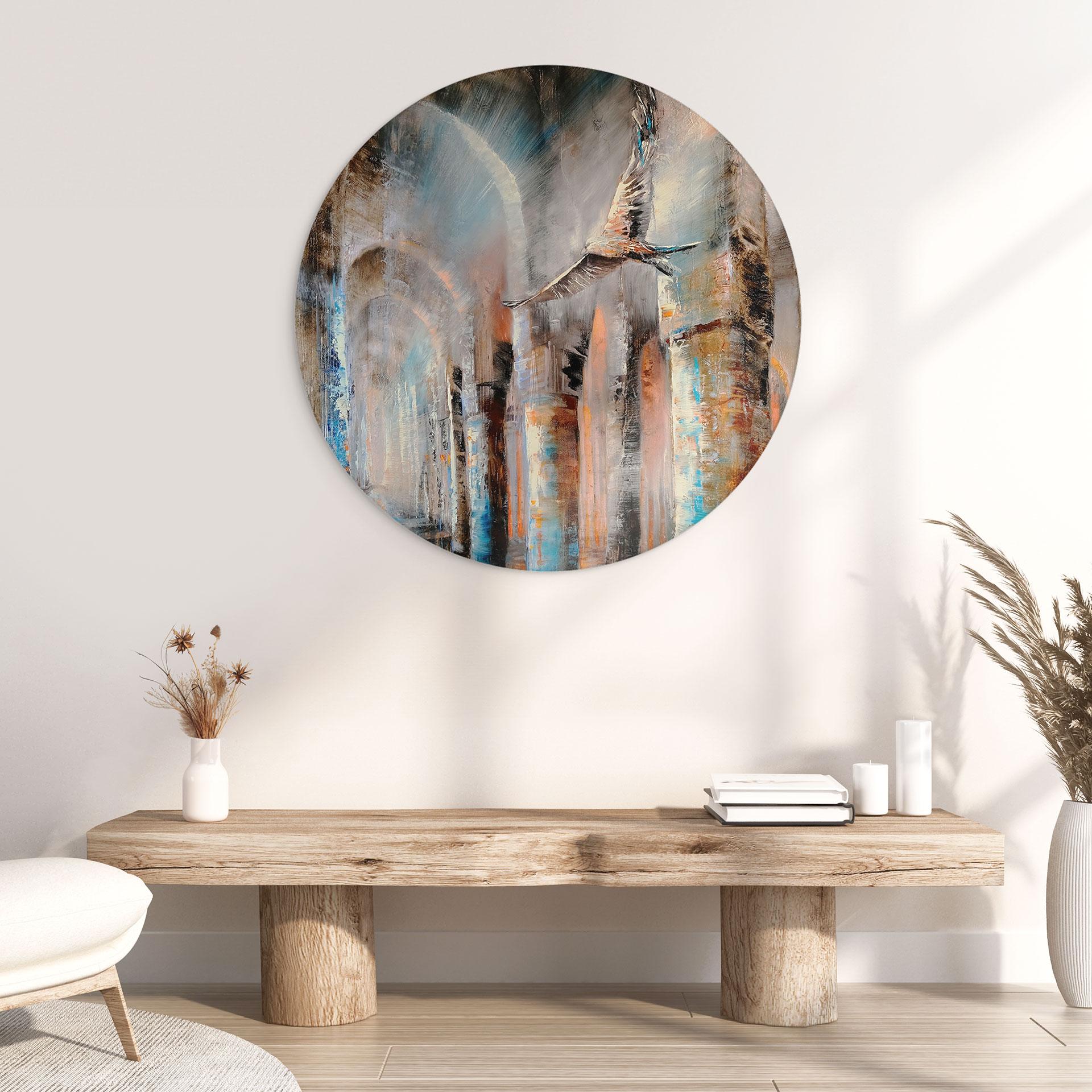 Wandbild Flug durch die Arkaden - Schmucker - Alu-Dibond Rund