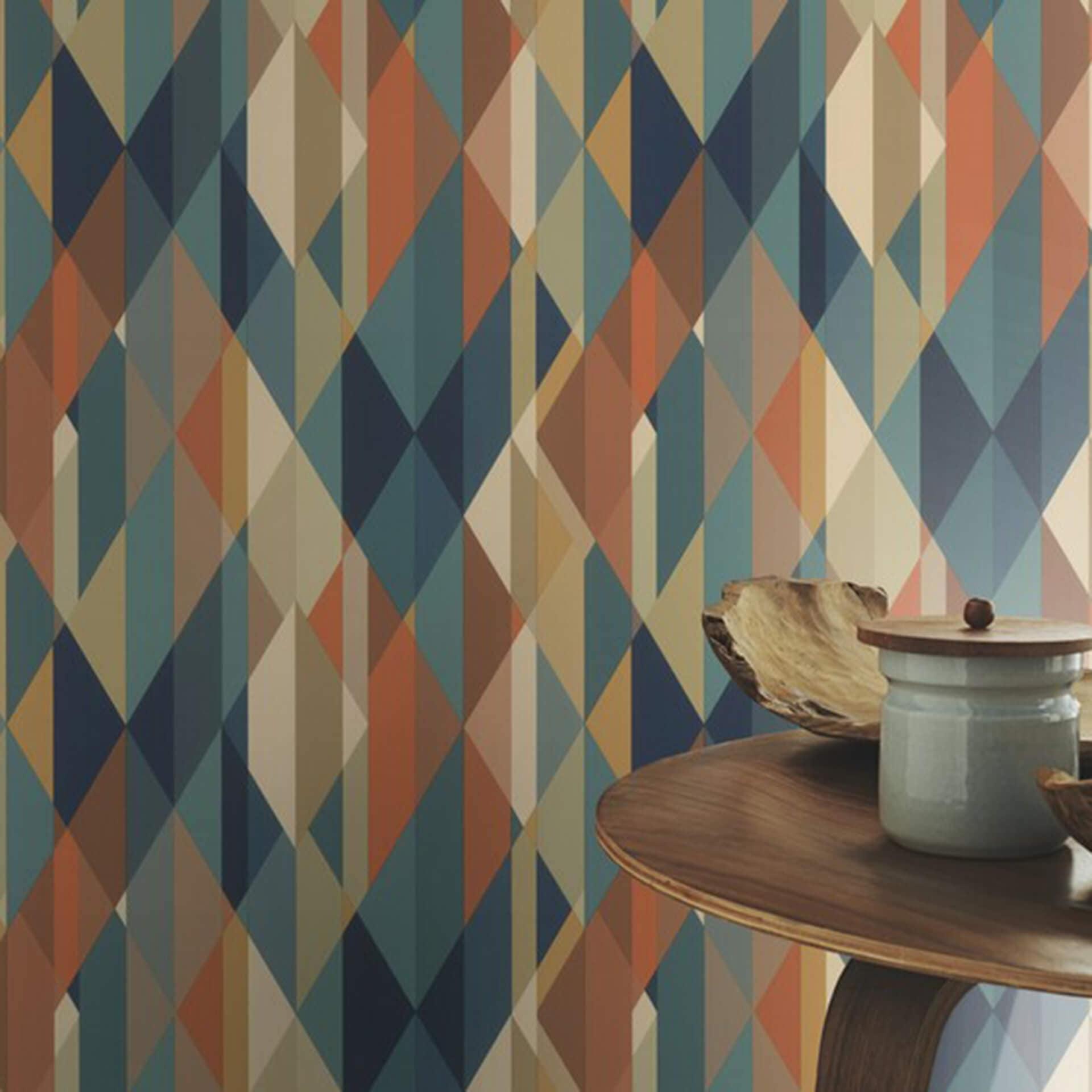Papier peint intissé Rasch, papier peint à motifs Salsa bleu moyen