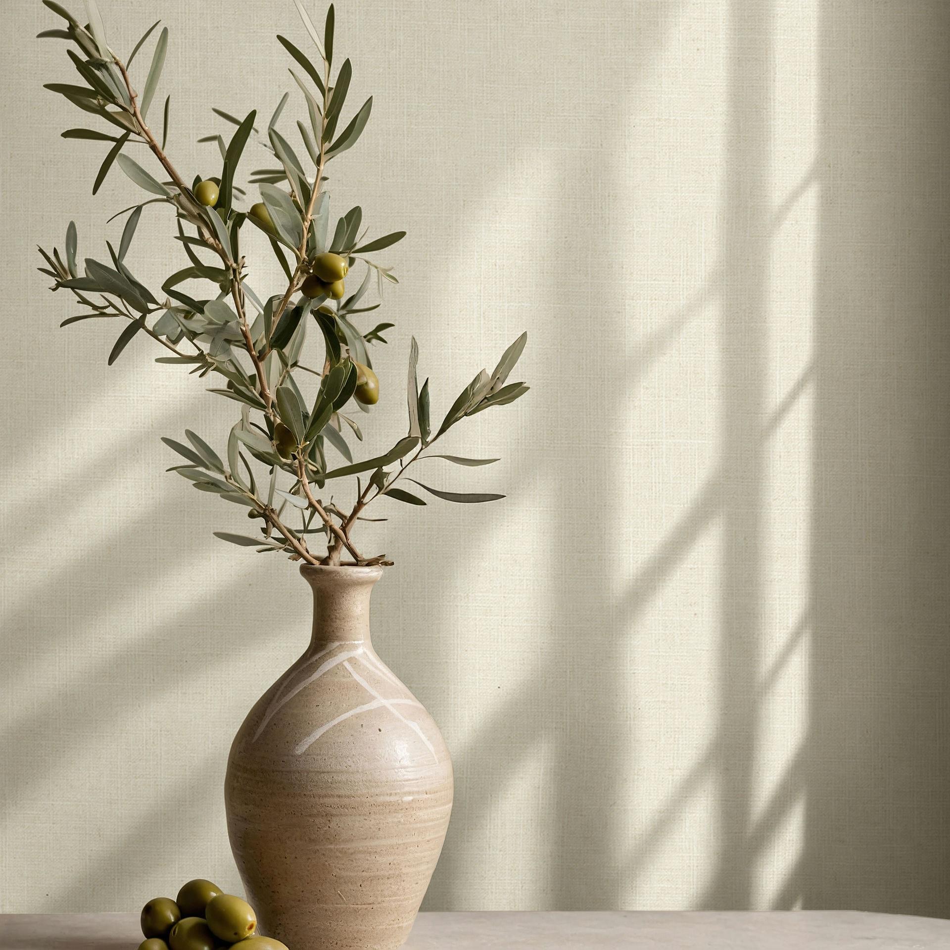 Vliesbehang, structuur effen modern mat in beige