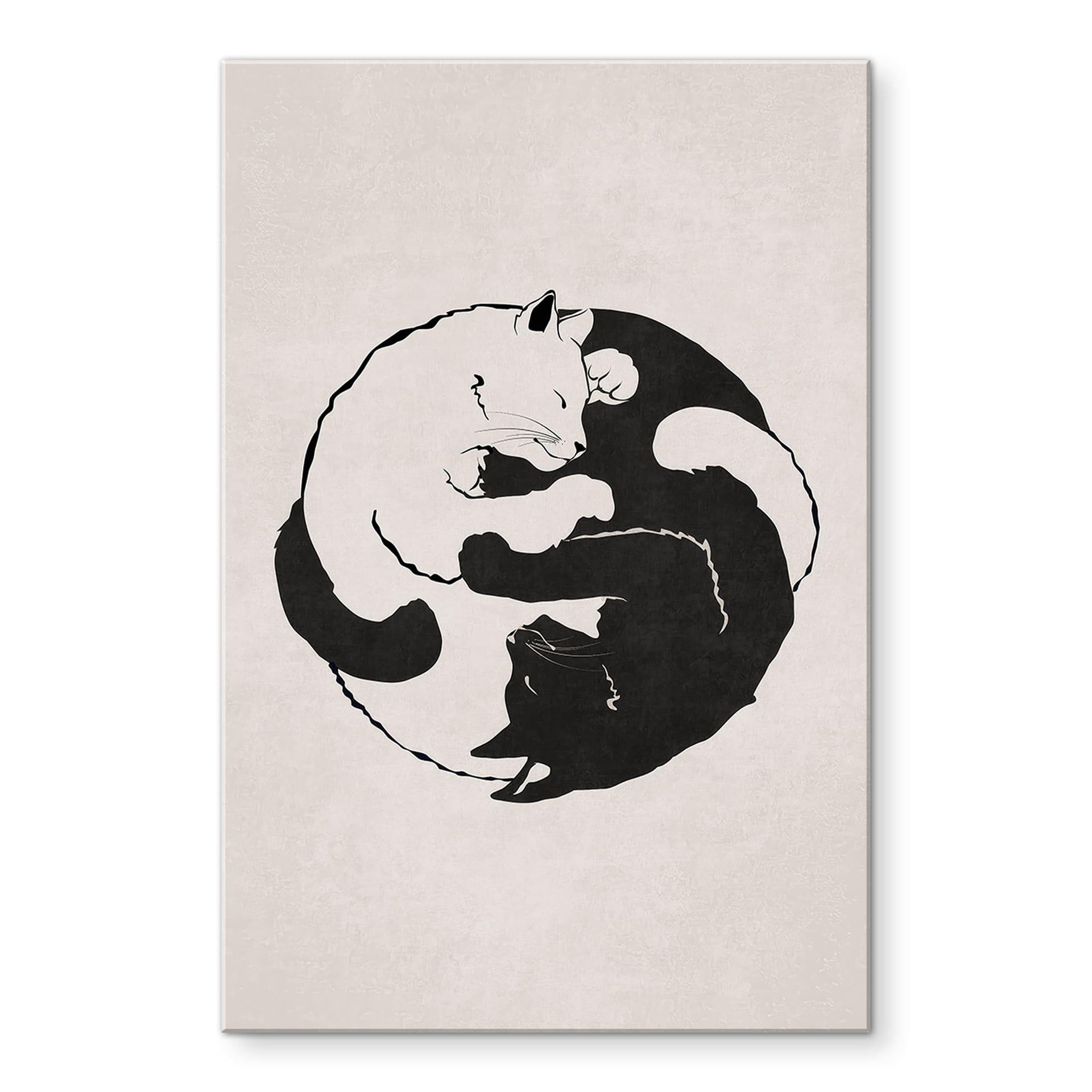 Akrylbillede Katte Ying & Yang - Tunaboylu