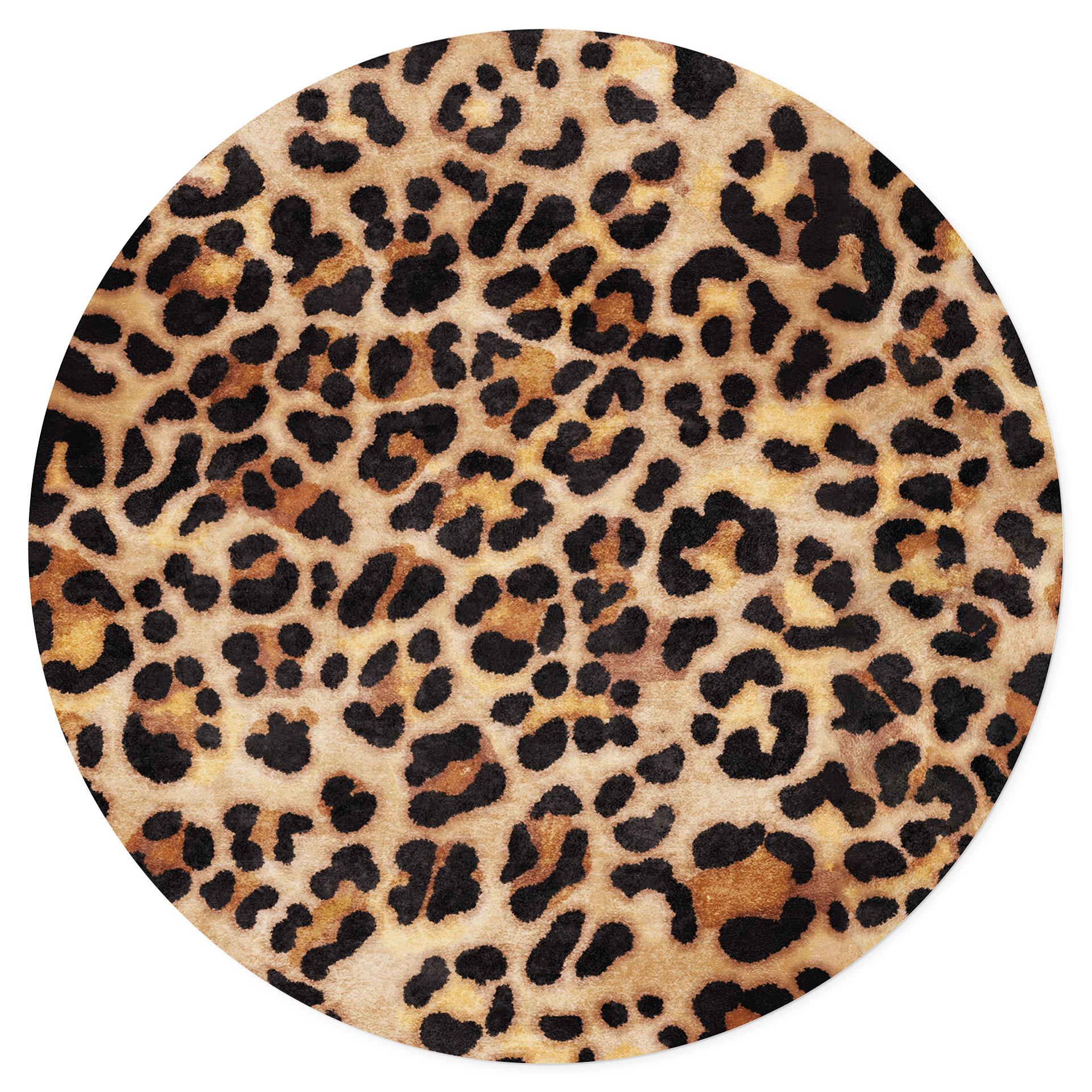 Vinilo decorativo Leopardo salvaje - Animal Print - Tunaboylu - Redondo