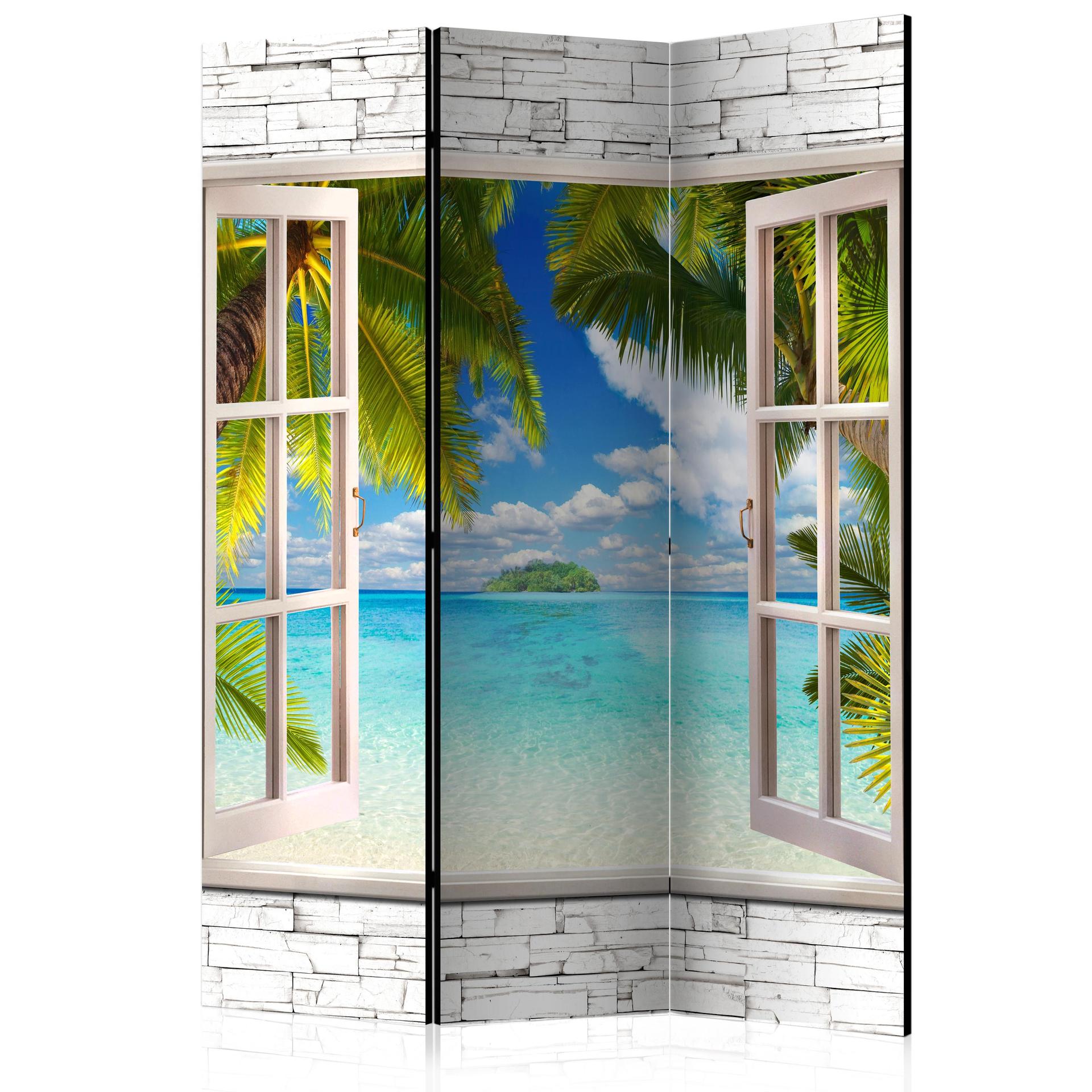 Screen room divider - Dream island, 3-delt - 135x172 cm