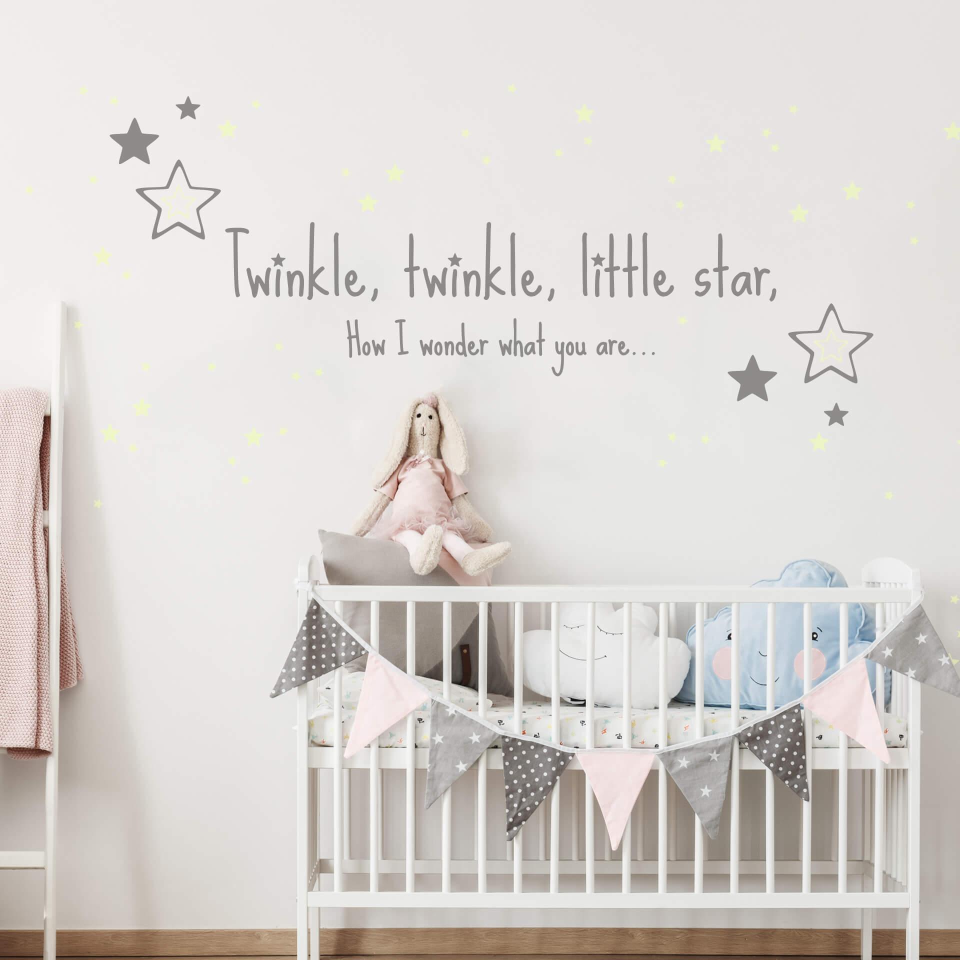 Muursticker Twinkle Twinkle Little Star... + Glow in the Dark