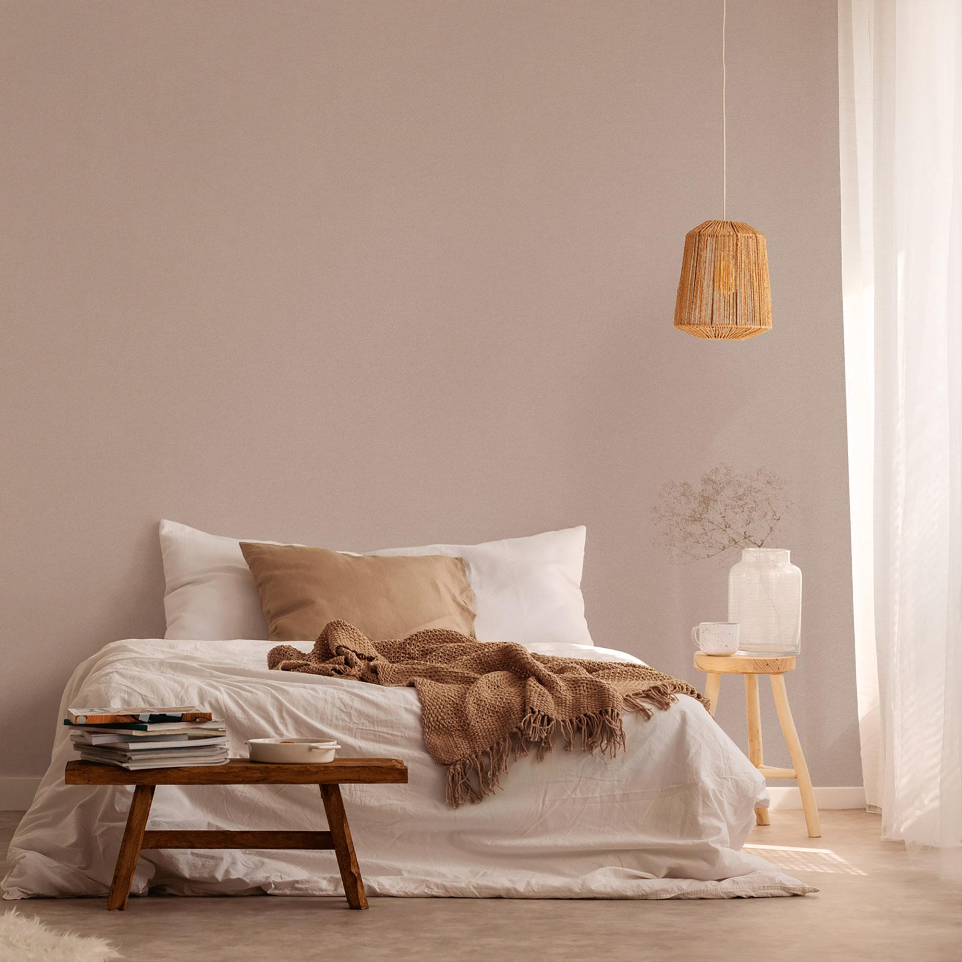tapetstof look brun bæredygtig - non-woven tapet plains fra A.S. Création 386662