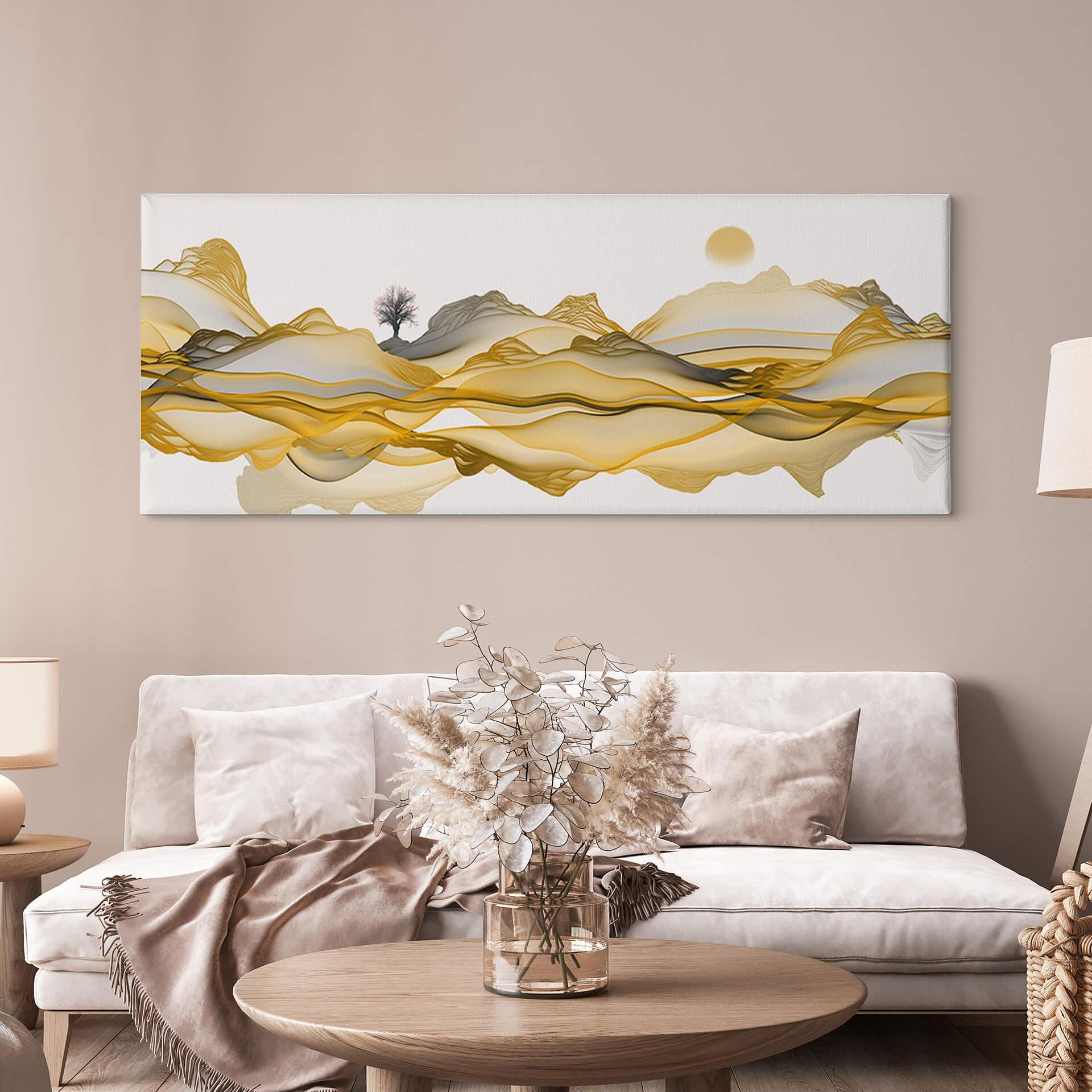 Canvas Gouden Bergen
