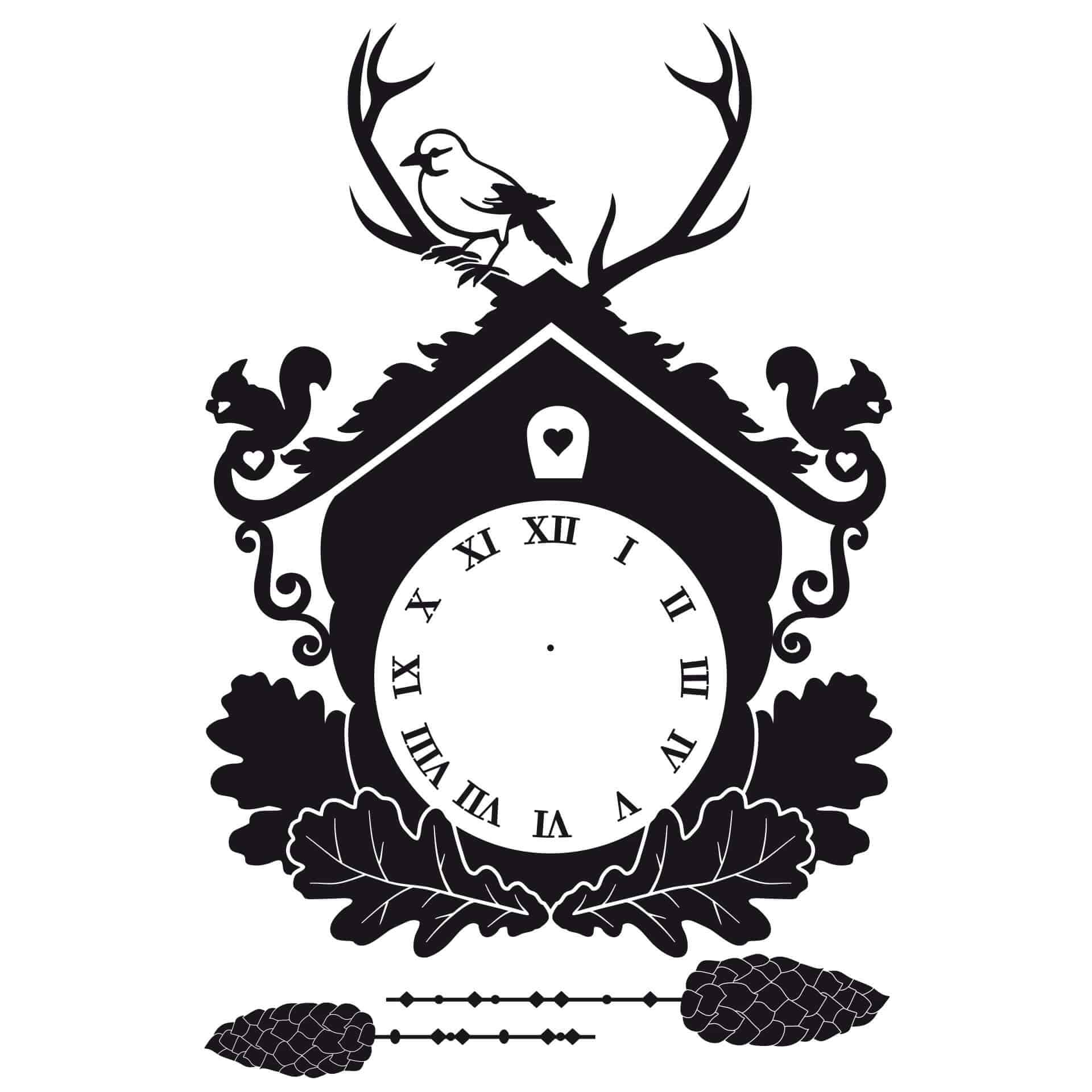 Adesivo murale - orologio a cucù