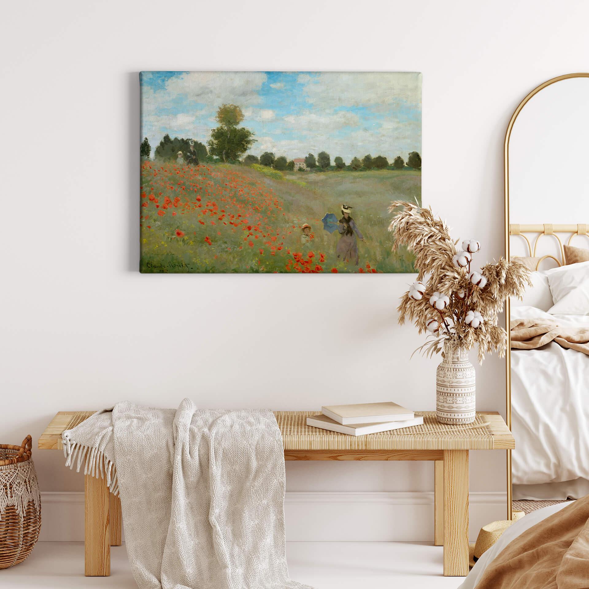 Lienzo Monet - Campo de amapolas cerca de Argenteuil