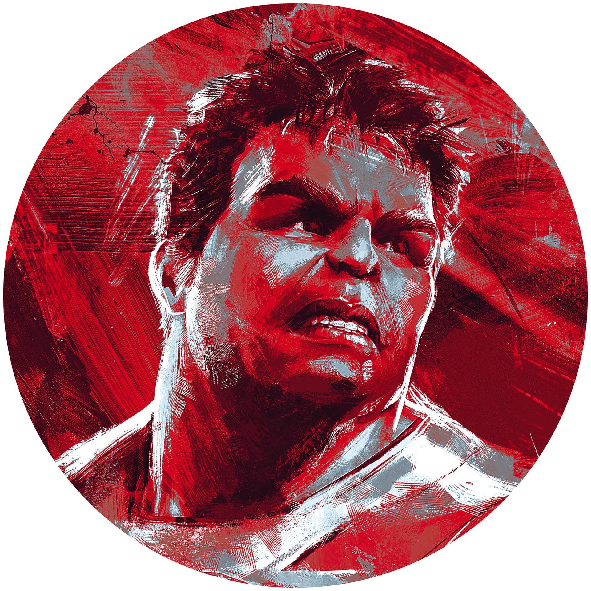 Selvklæbende non-woven tapet - Avengers maleri Hulk - 125 x 125 cm