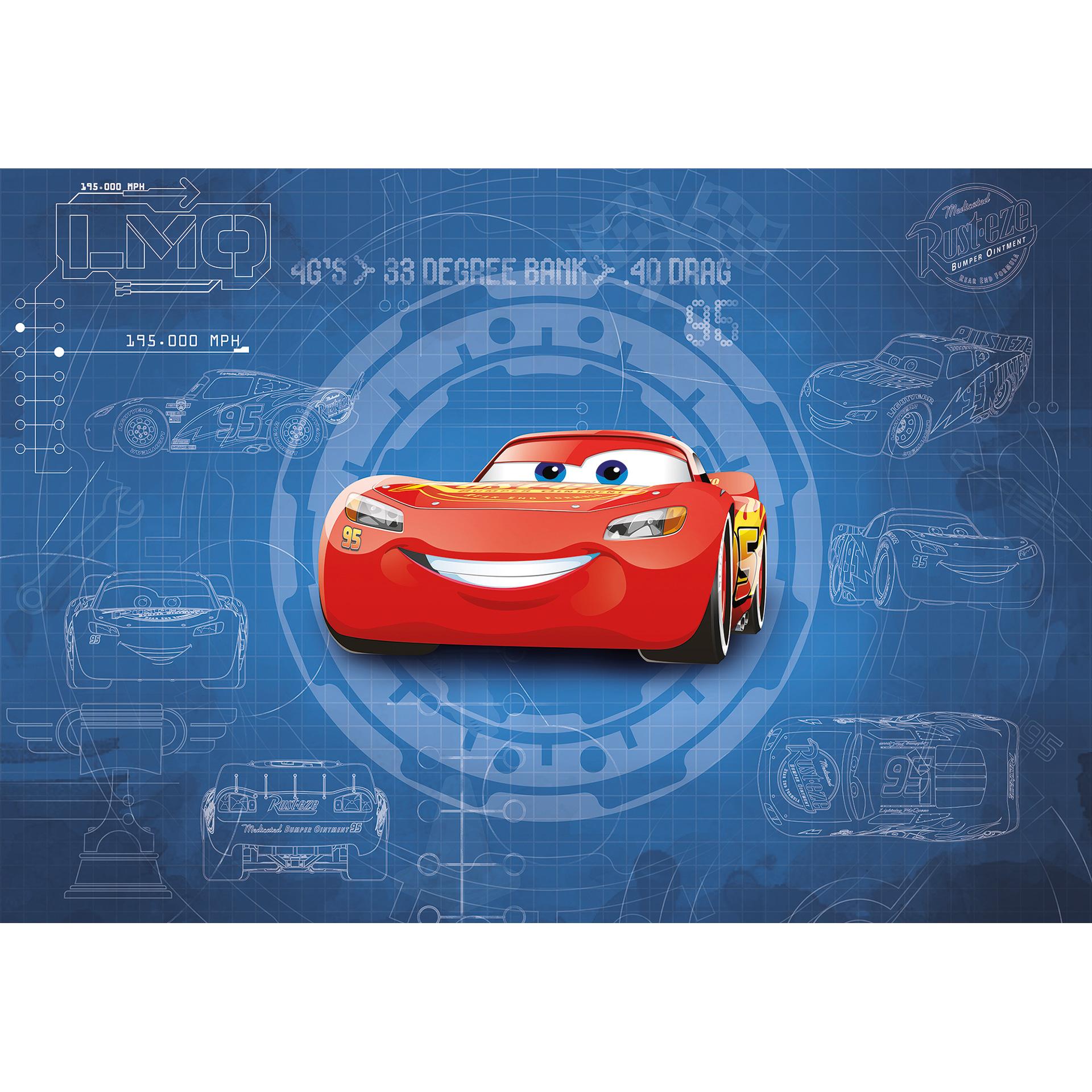 Fotobehang Disney Cars 3 Blueprint