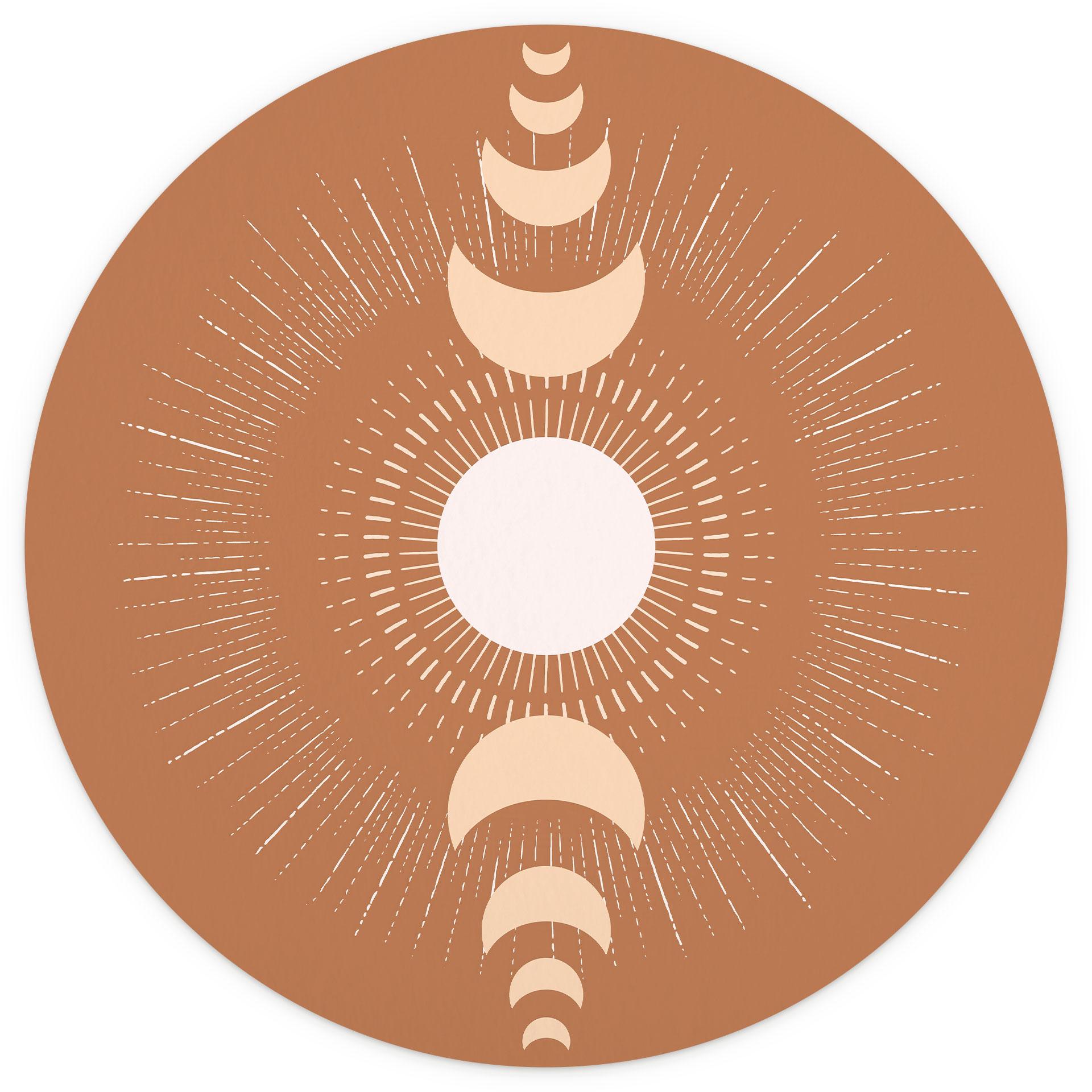 Maancycli - Zon en maan in harmonie - KsanaKalpa - Ronde - vliesbehang/zelfklevend vliesbehang