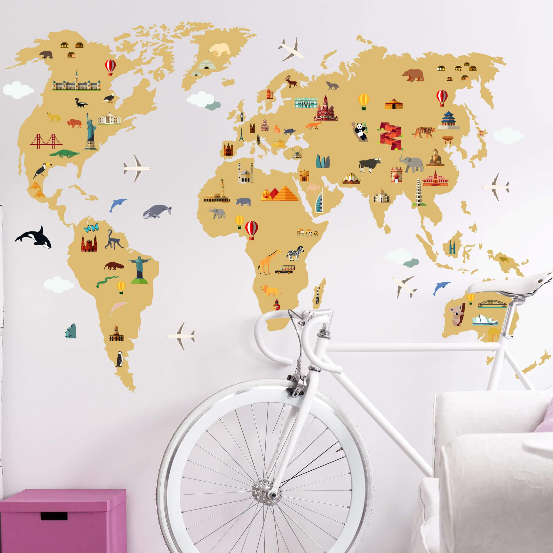 Wandtattoo Weltkarte - travel the world