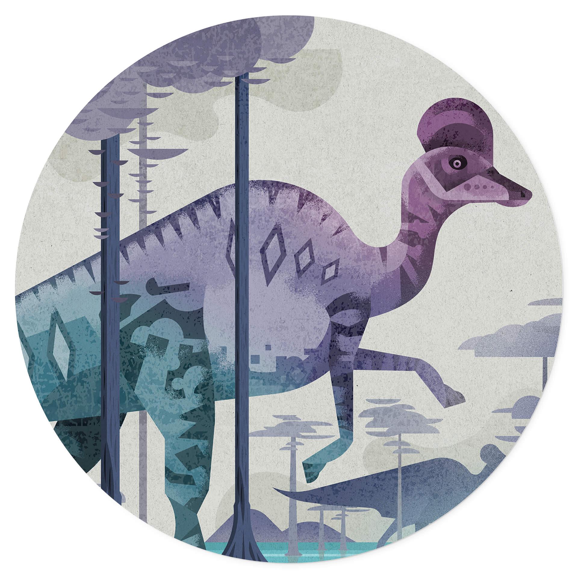 Wandtattoo Corythosaurus - Braun - Rund