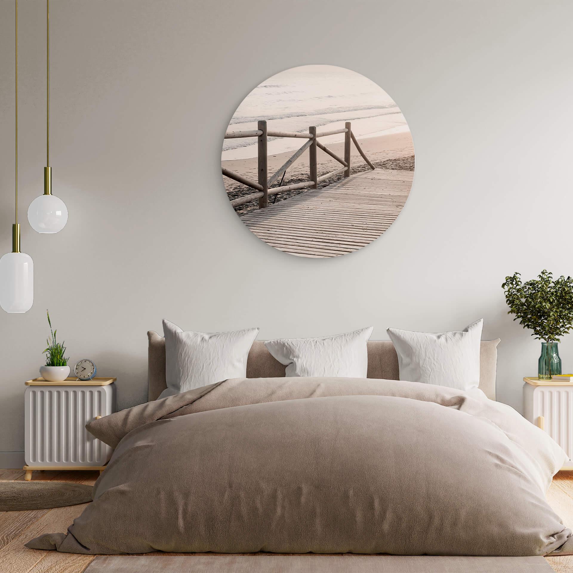 Alu-Dibond 1X Studio - Weg zum Strand - Rund