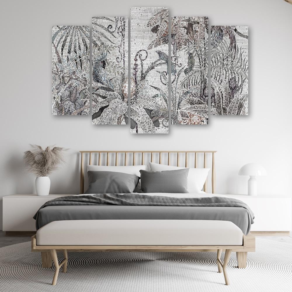 5 stykke lærredstryk Mosaikjungle
