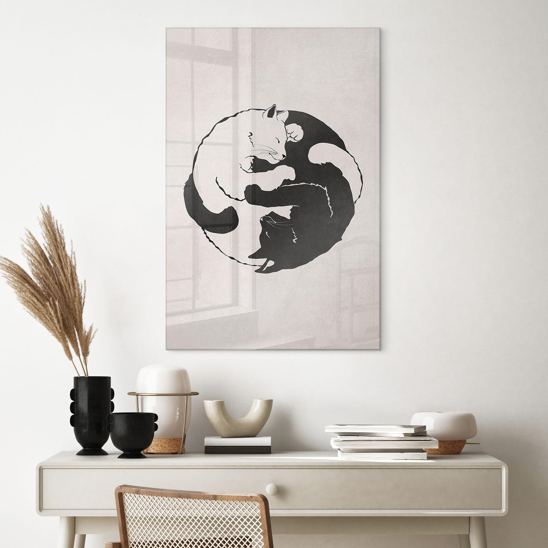Akrylbillede Katte Ying & Yang - Tunaboylu