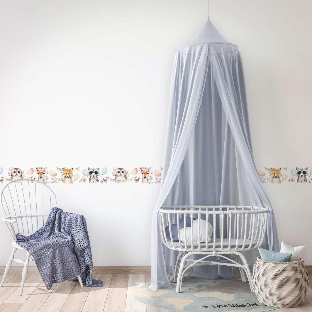 Tapet, non-woven Kids Walls hvid, farverig