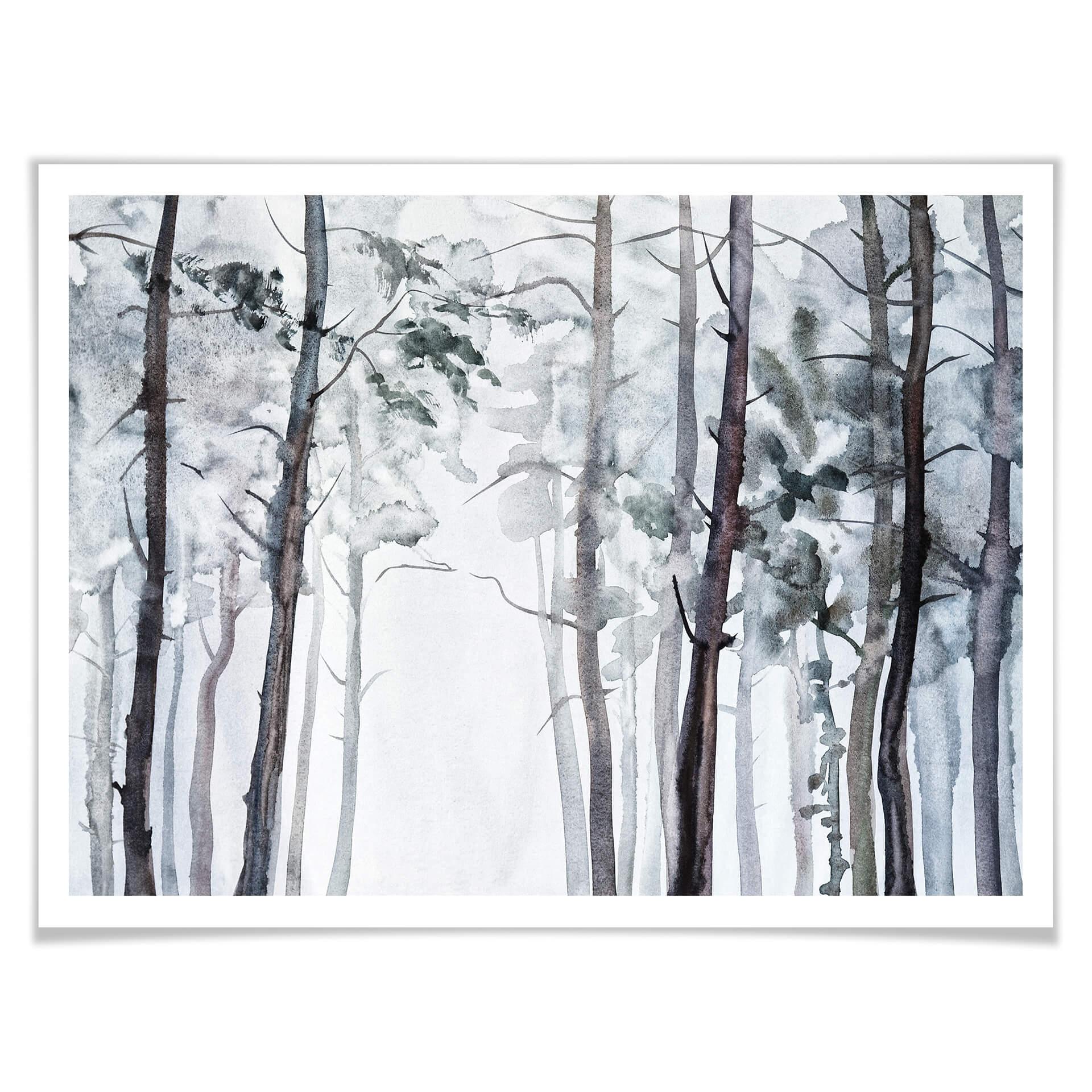 Póster acuarela bosque