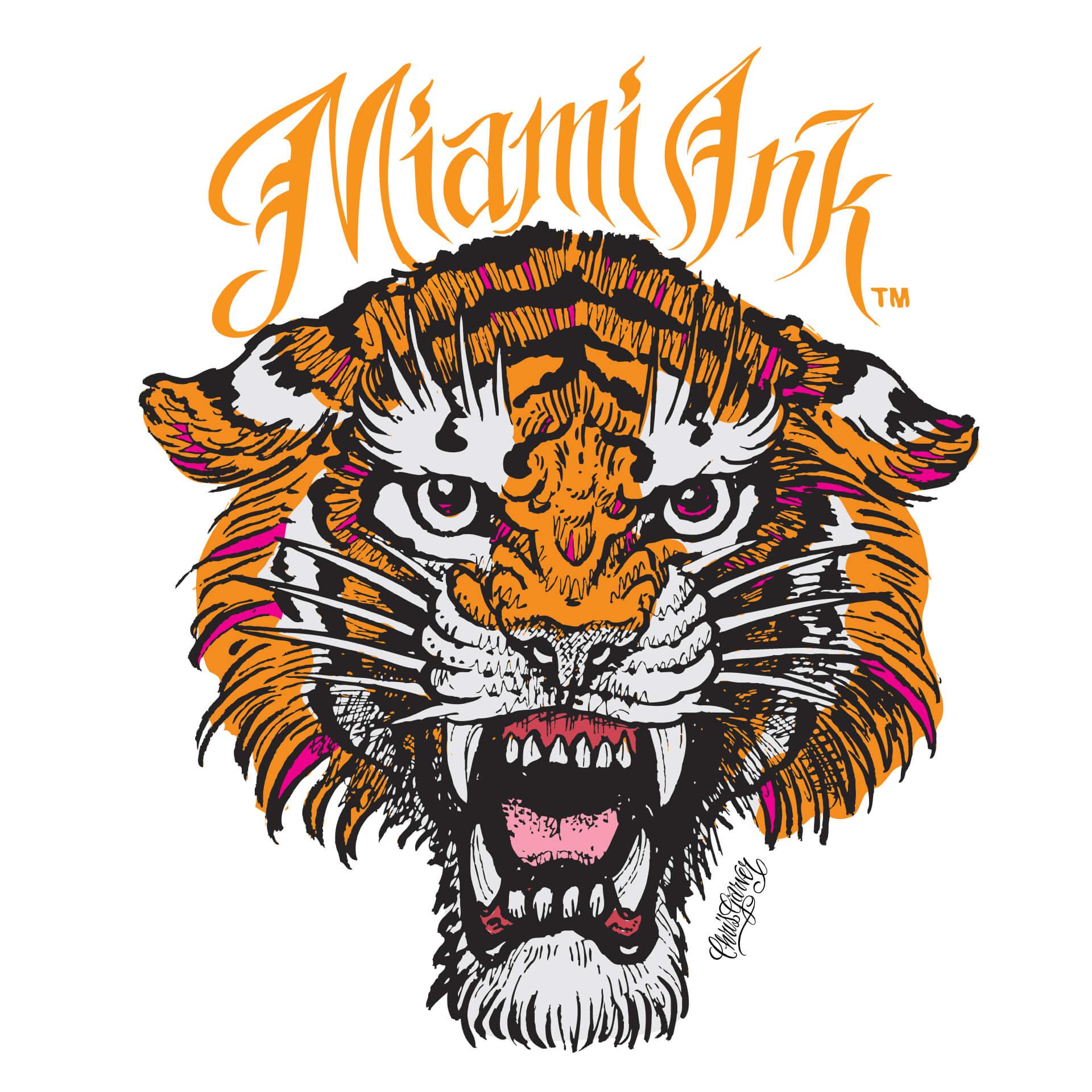 Fensterbild Miami Ink Tiger