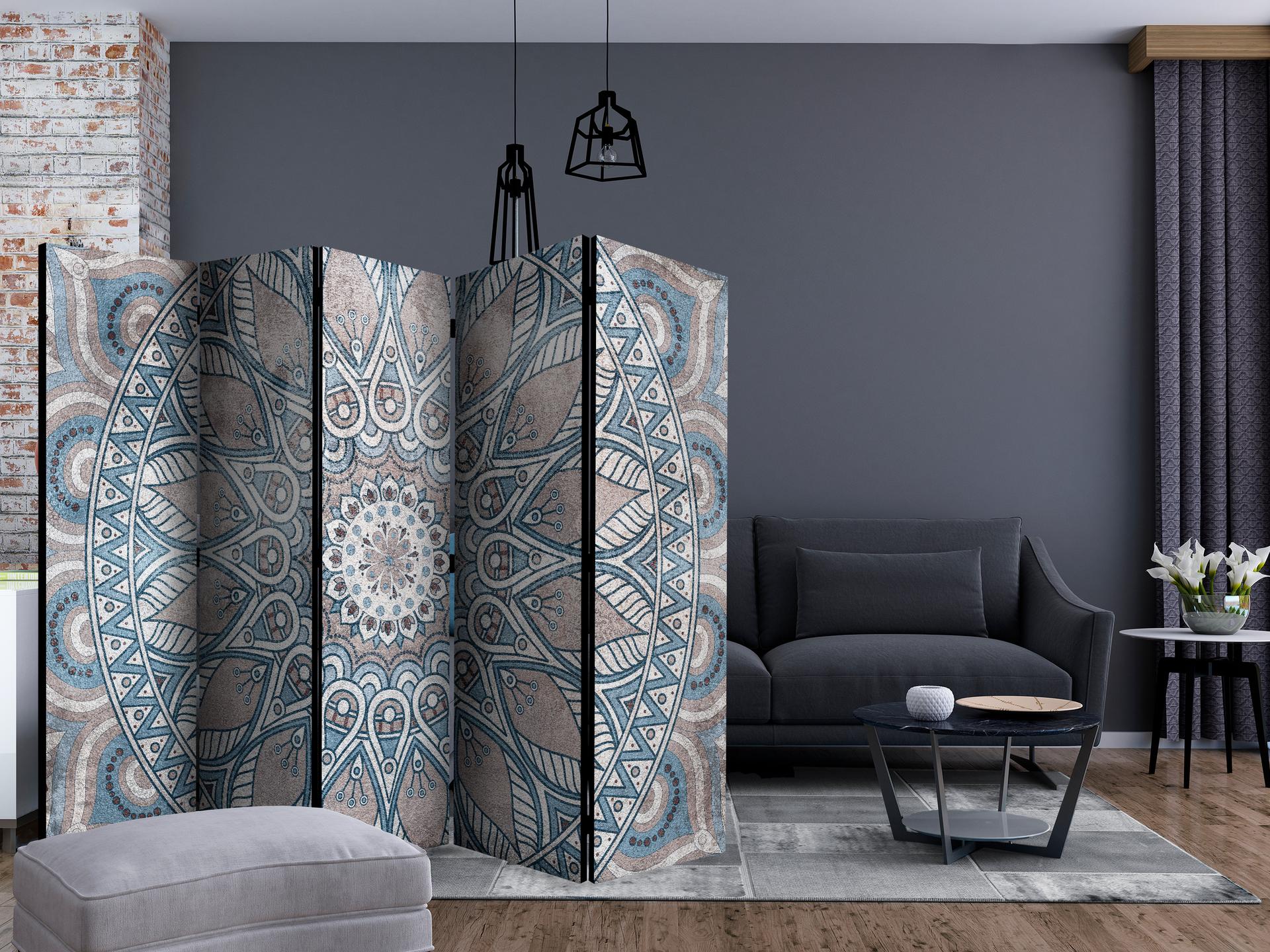 Schermo divisorio - Mandala, 5 pezzi - 225x172 cm