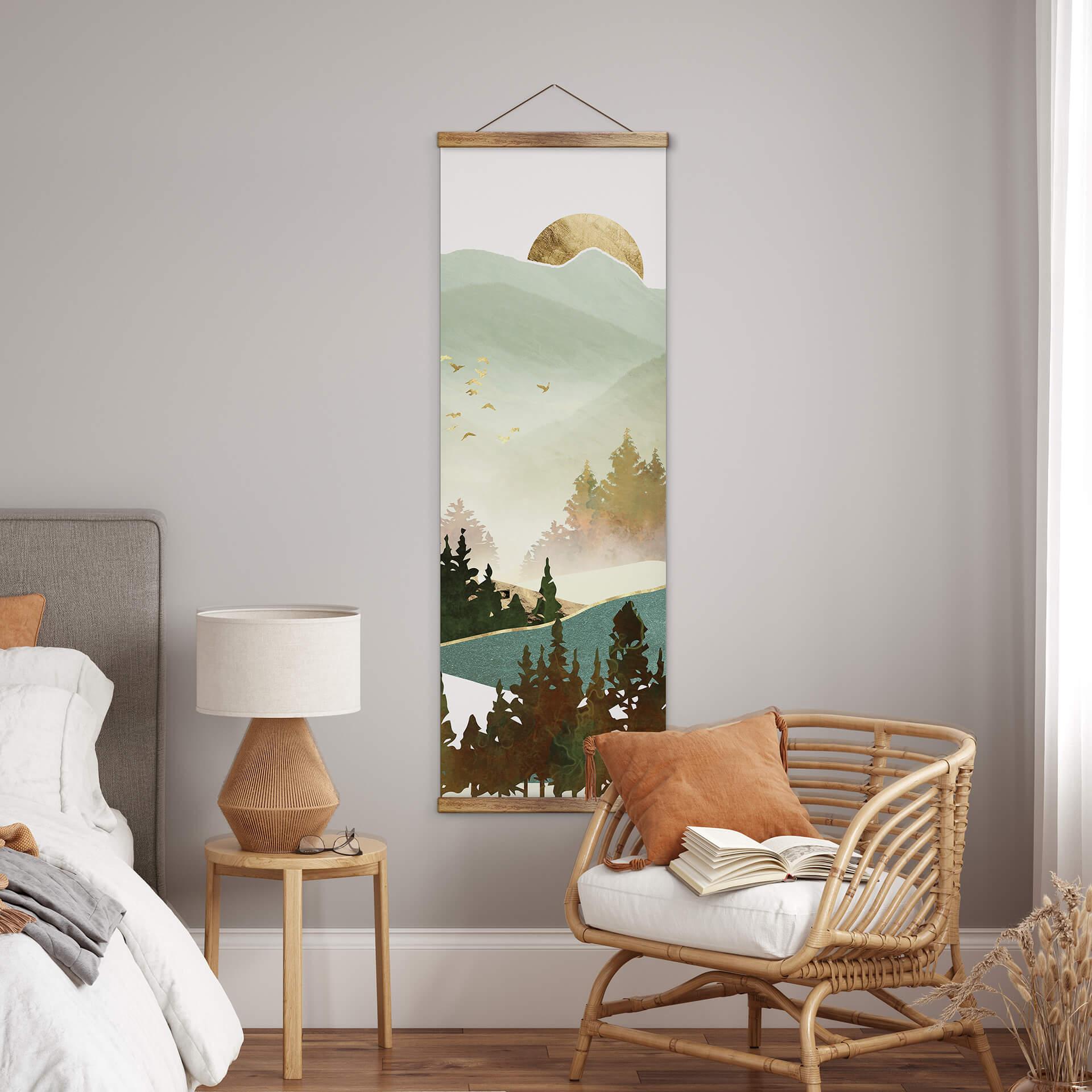 SpaceFrog Designs Tekstil plakat - Efterårsmorgen - Panorama