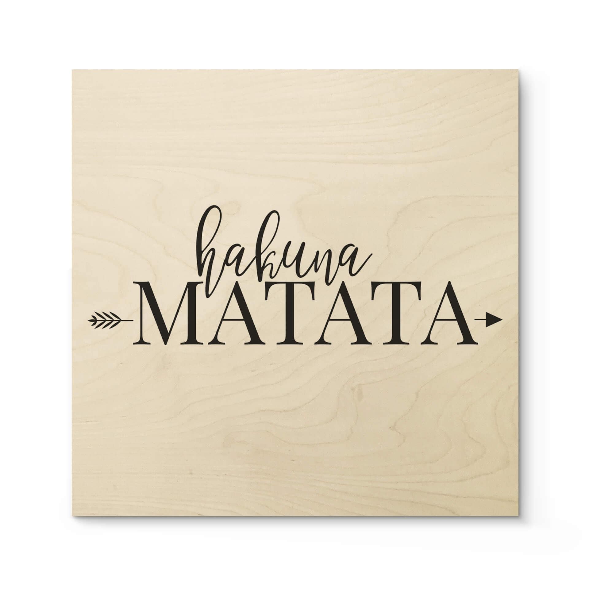 Billede af træ Hakuna Matata med pil - Firkantet