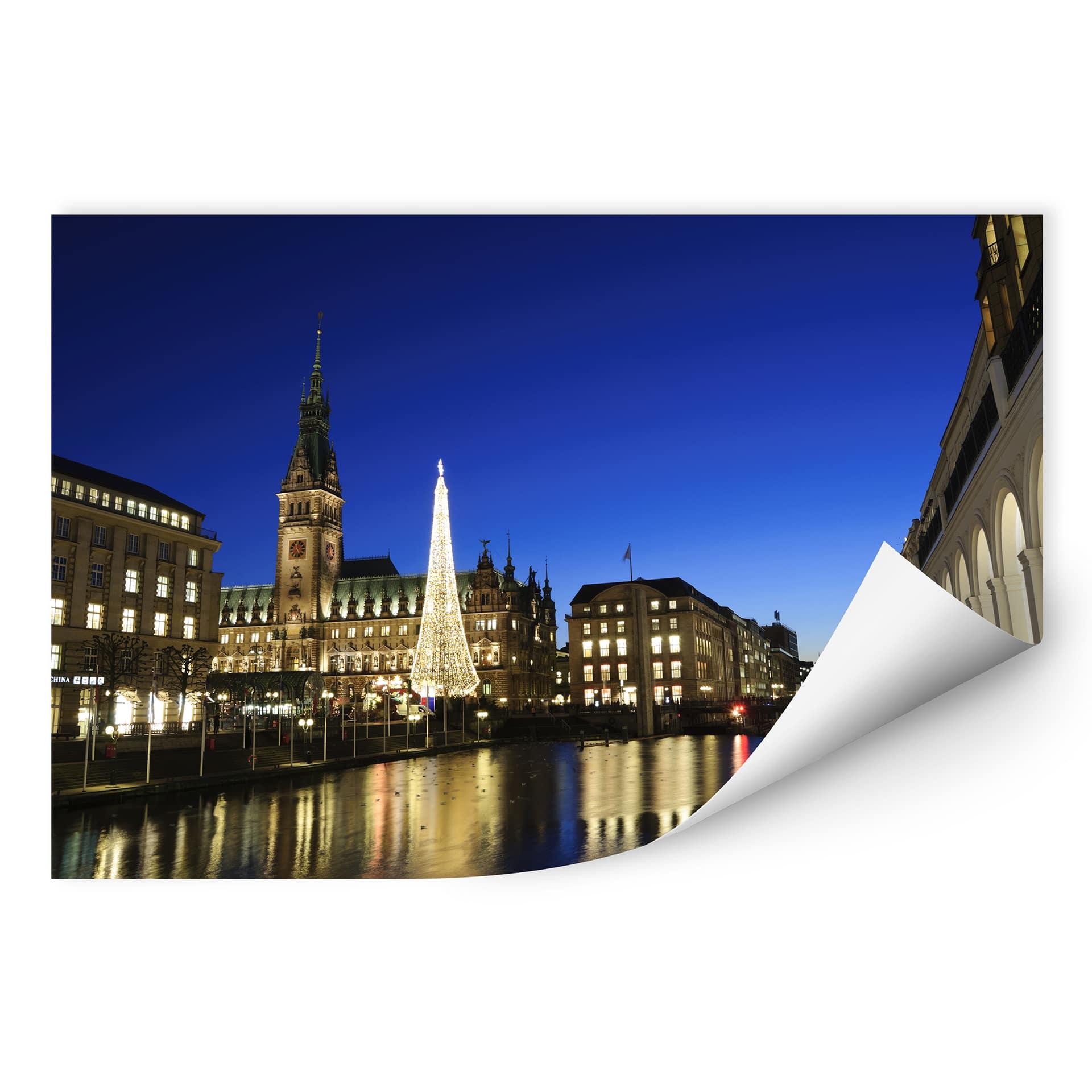 Wallprint W - Jungfernstieg bei Nacht