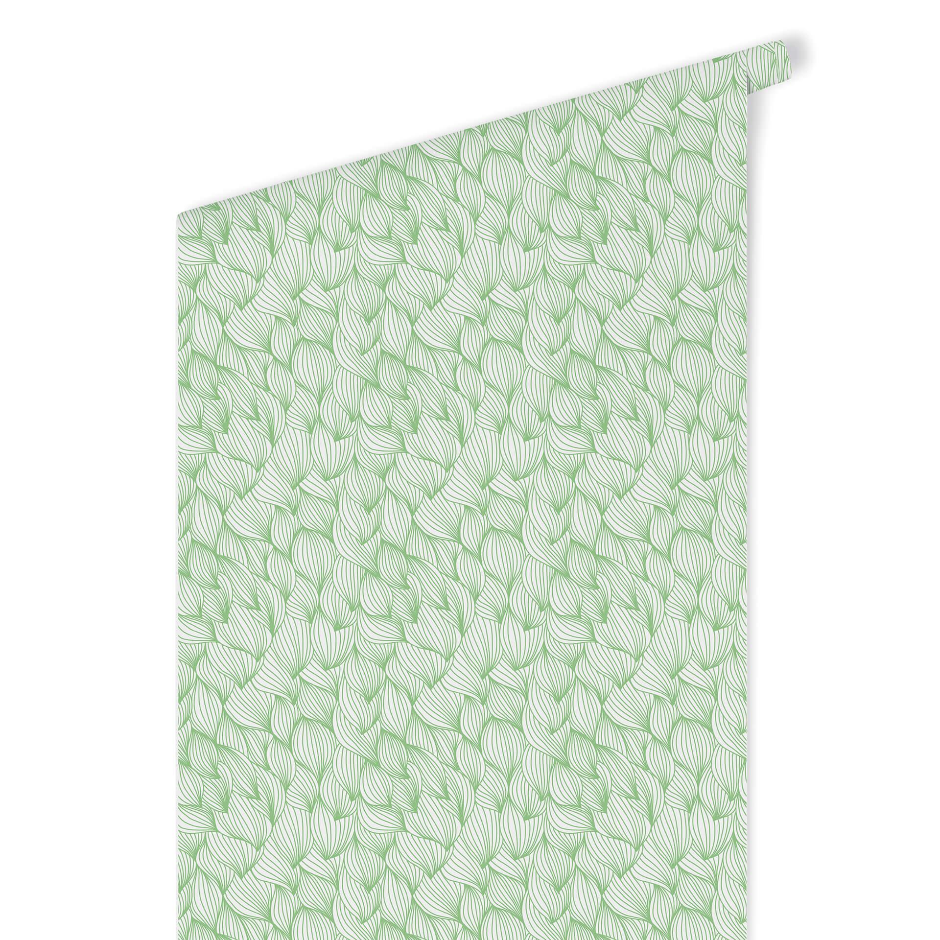 Patroonbehang – Grafische Golven – groen