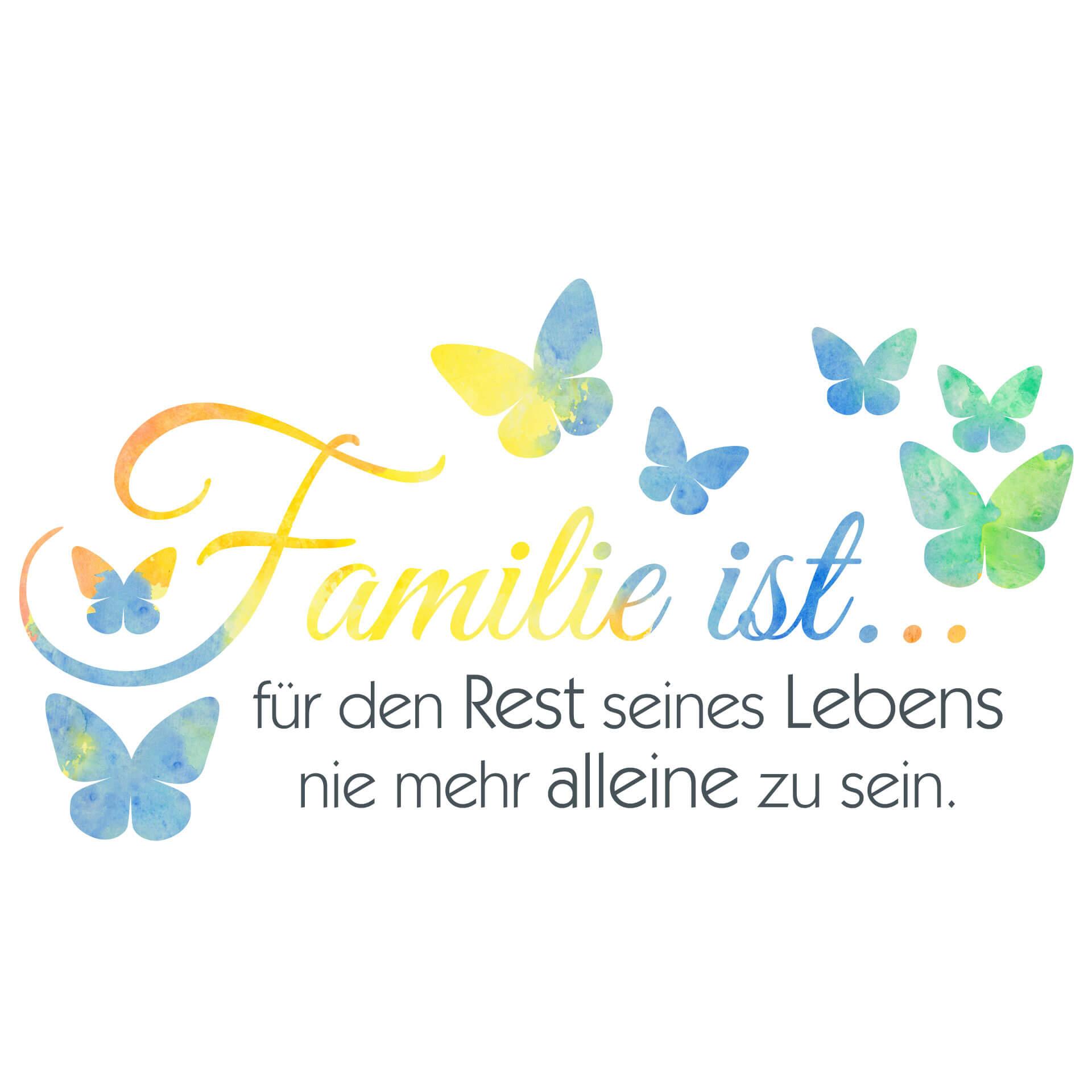 Wandtattoo Aquarell - Familie ist... inkl. 5 Bilderrahmen