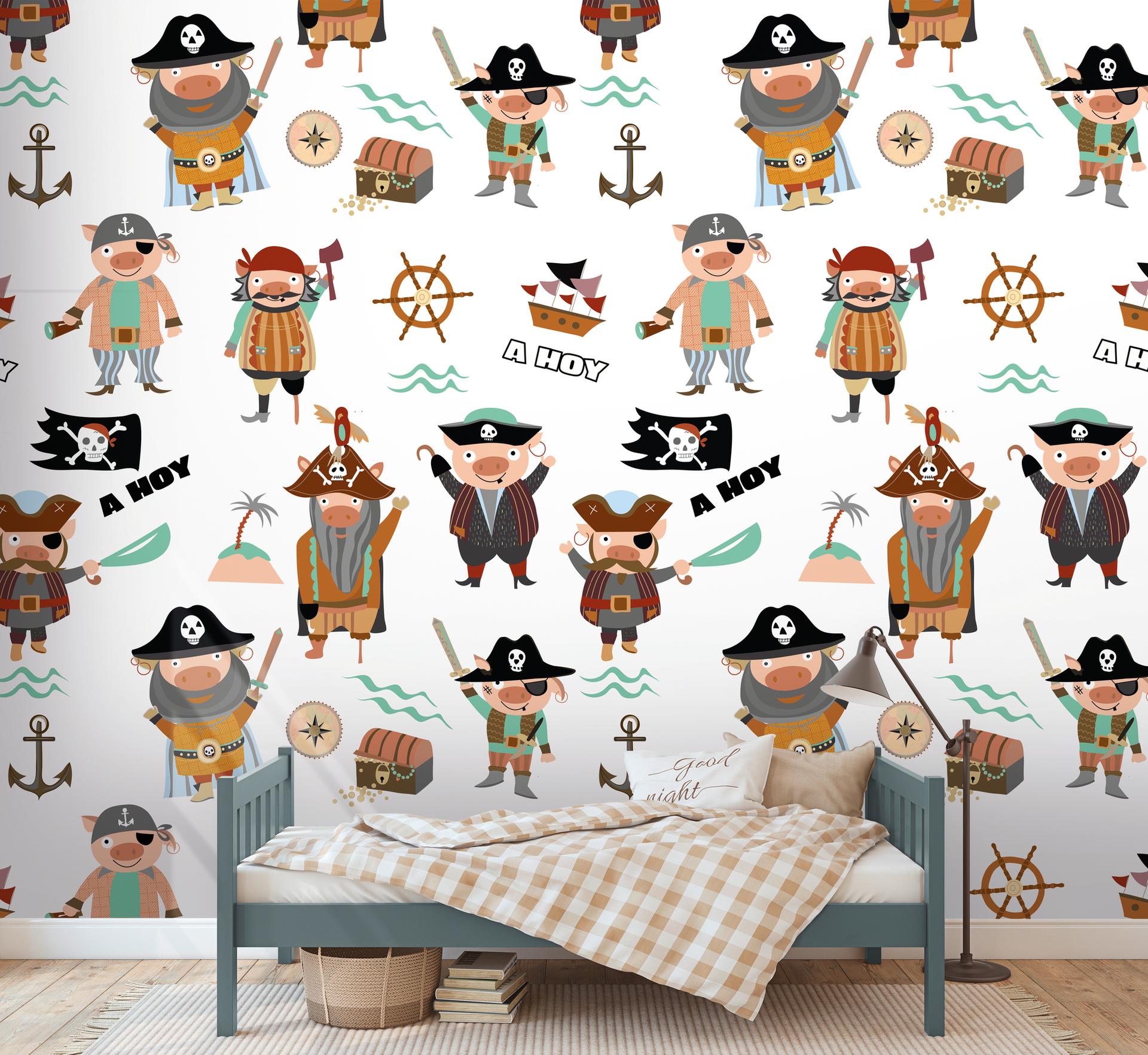Børnehavetapet farvet creme - non-woven tapetkunst til børn Livingwalls - mat og glat