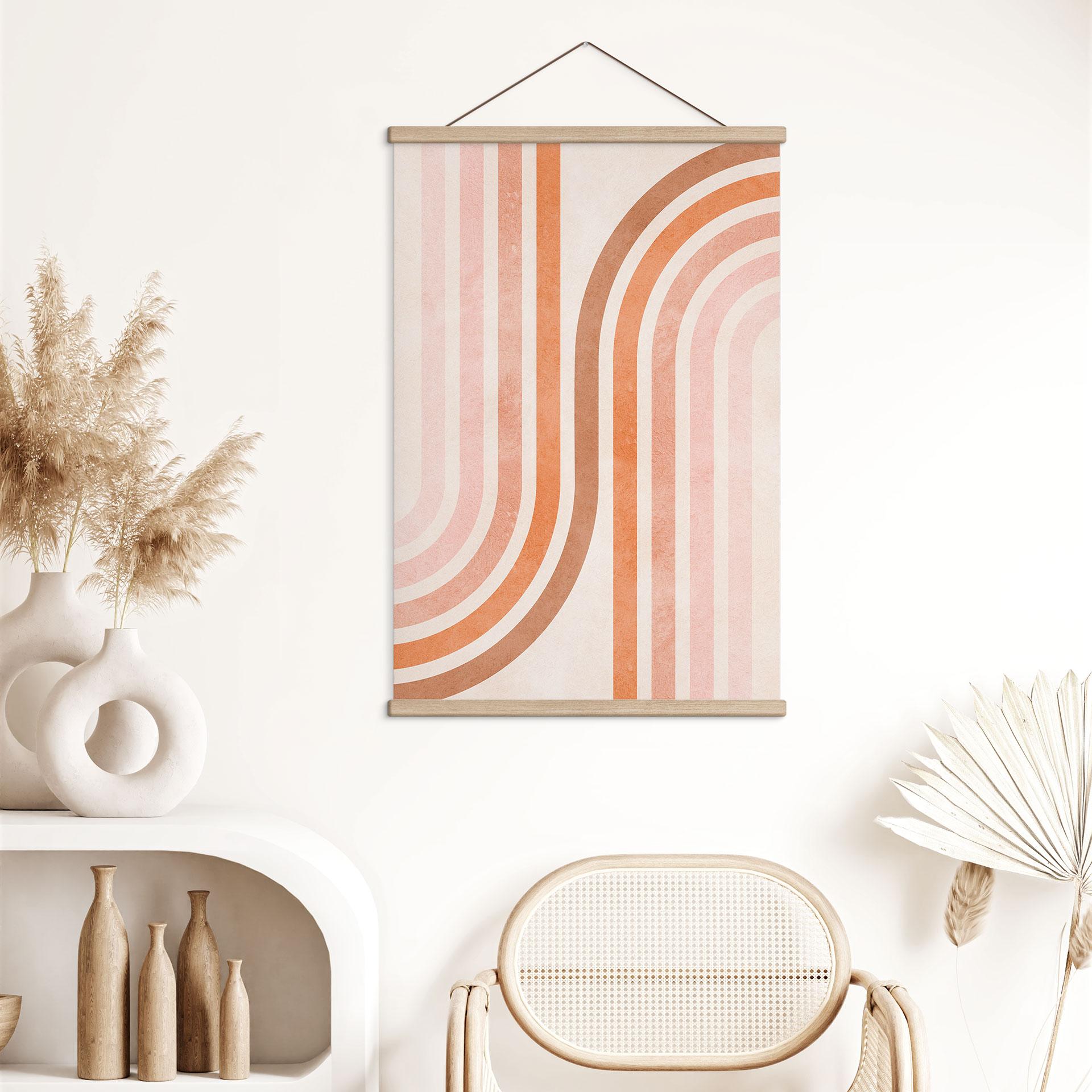 Cuadro de tela Geometría fluida en estilo retro | Boho mural - Costa