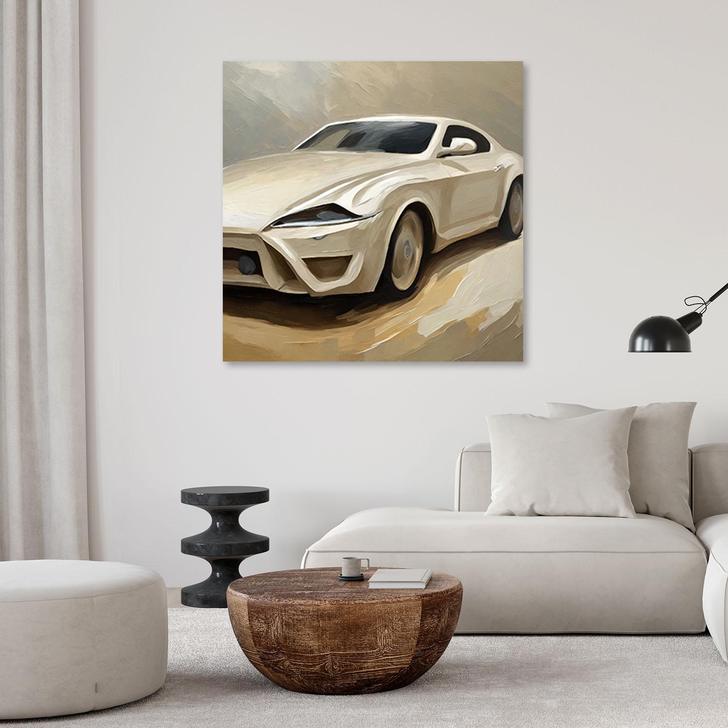 Canvasbillede, Beige sportsvogn