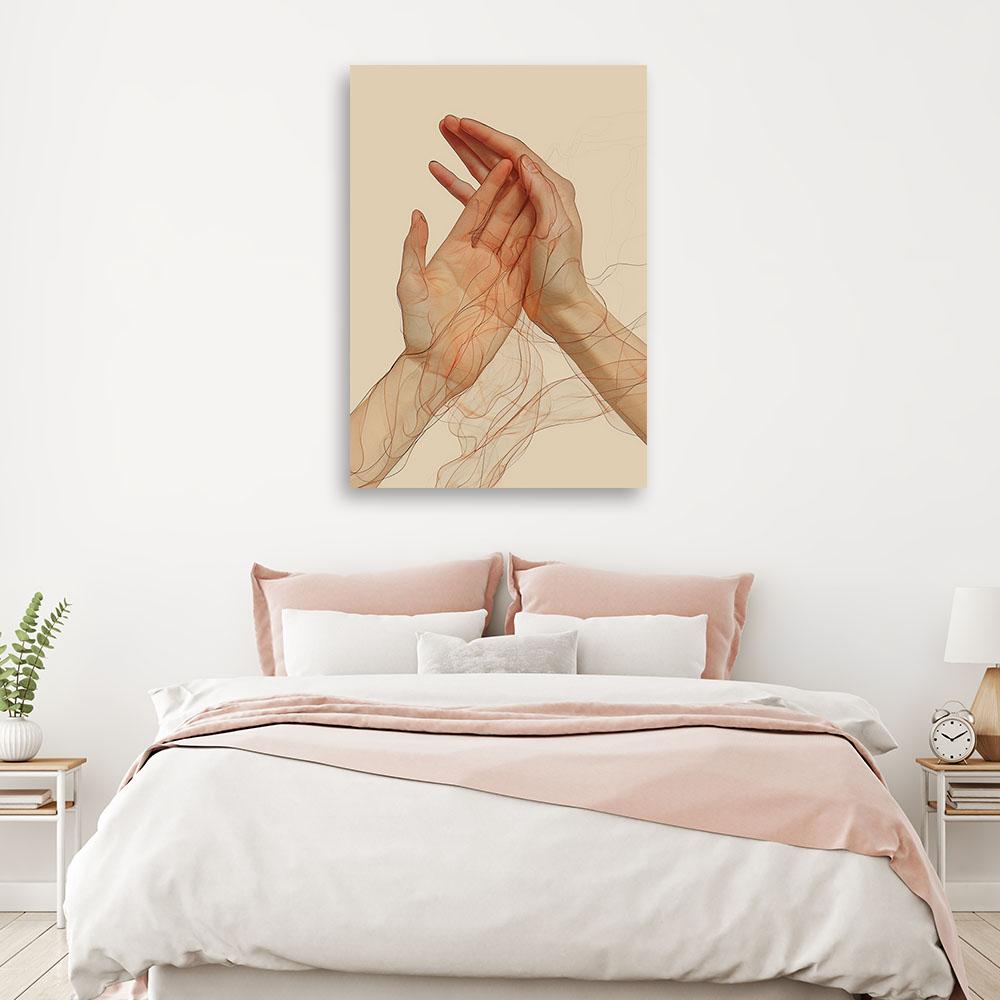 Canvasbillede, minimalistiske abstrakte hænder