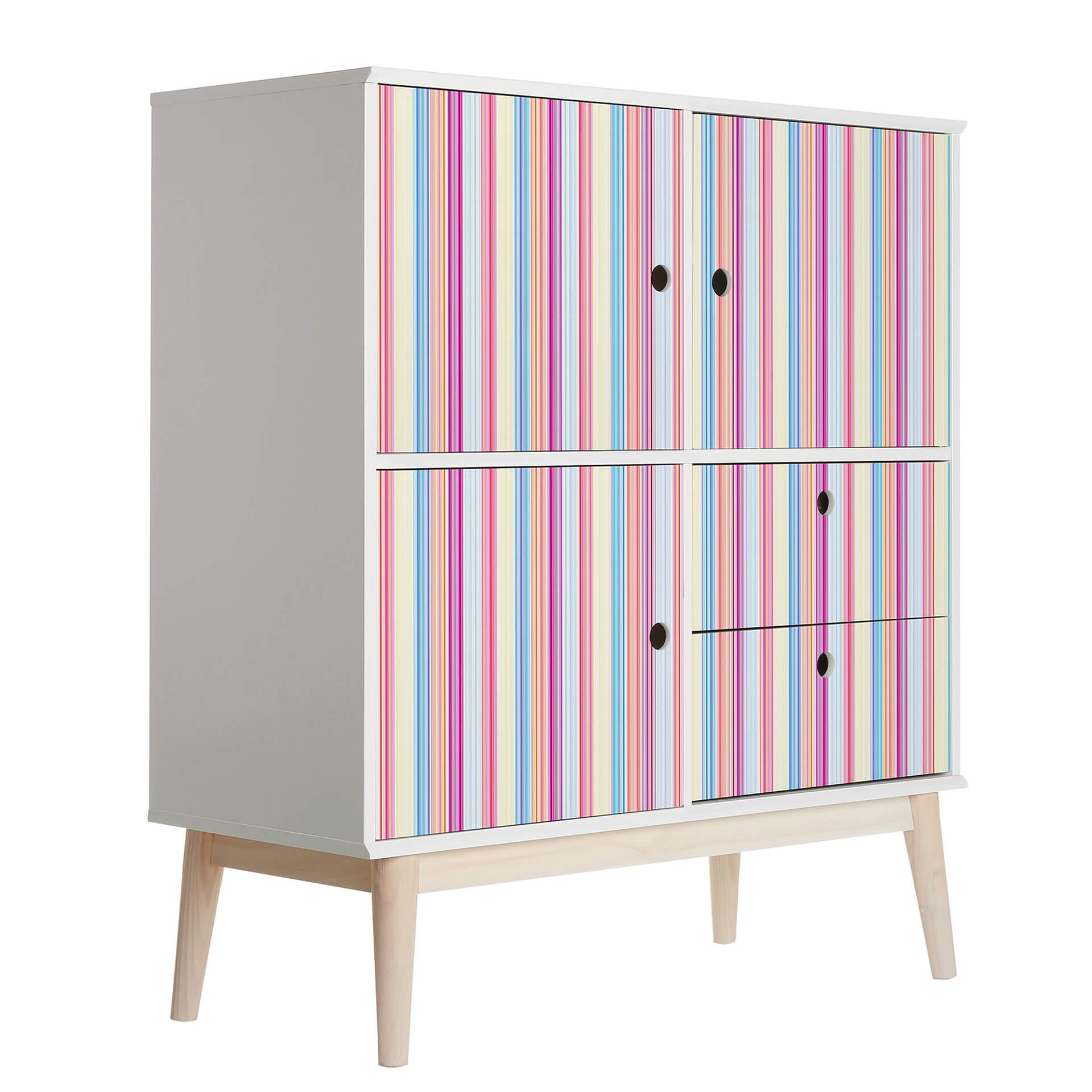 Vinilo adhesivo muebles, vinilo decorativo - lavable - rayas de colores