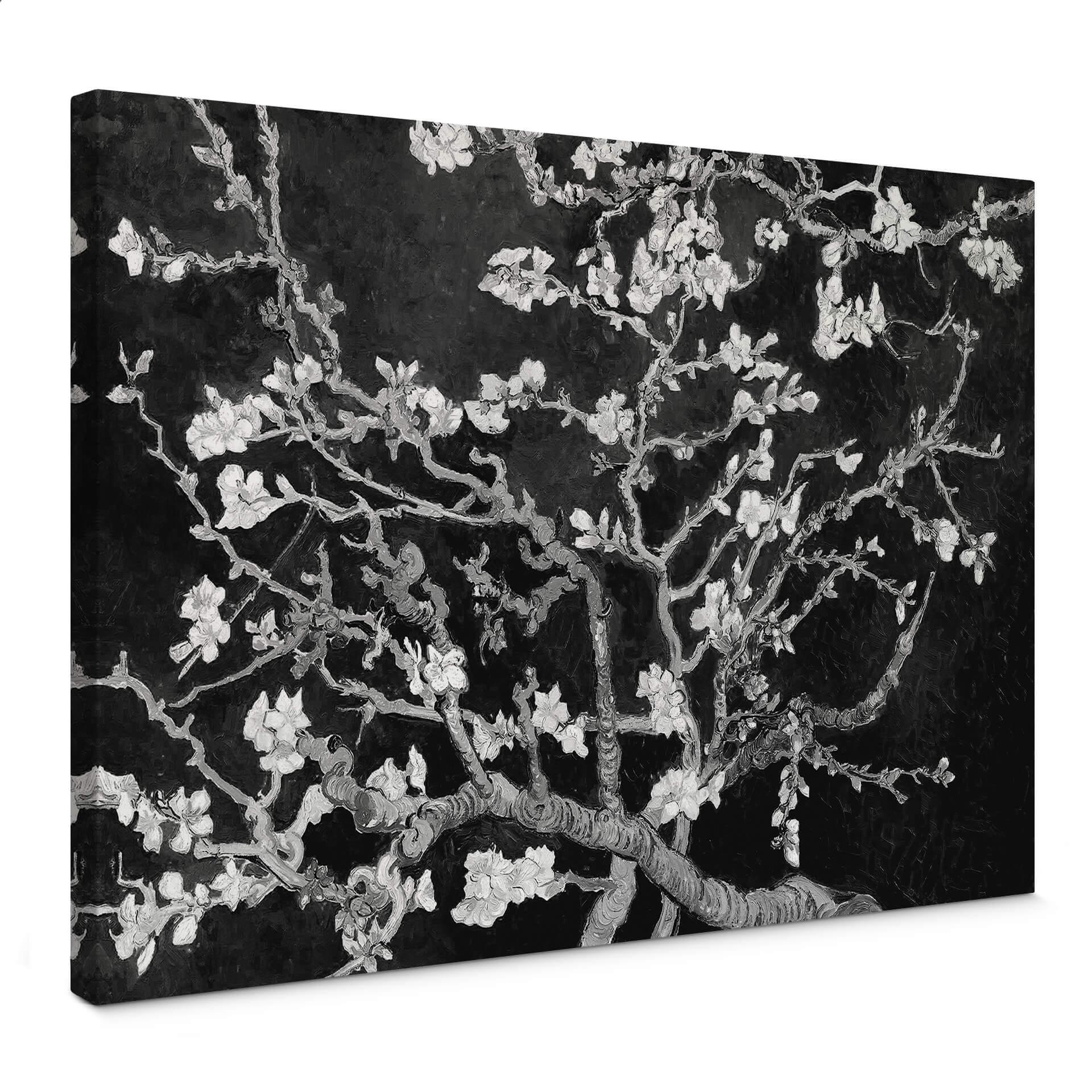 Canvastavla van Gogh - Mandelblomma - svart