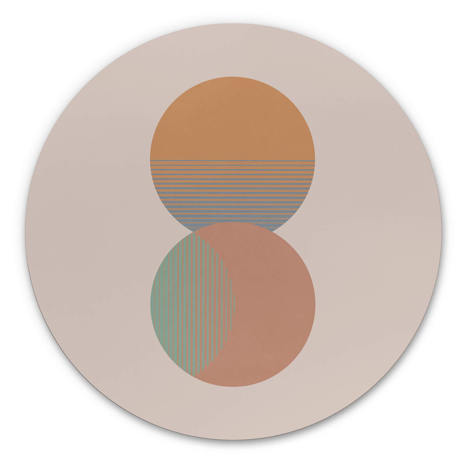 Tableau sur alu-Dibond rond Orara Studio - Soleil et lune