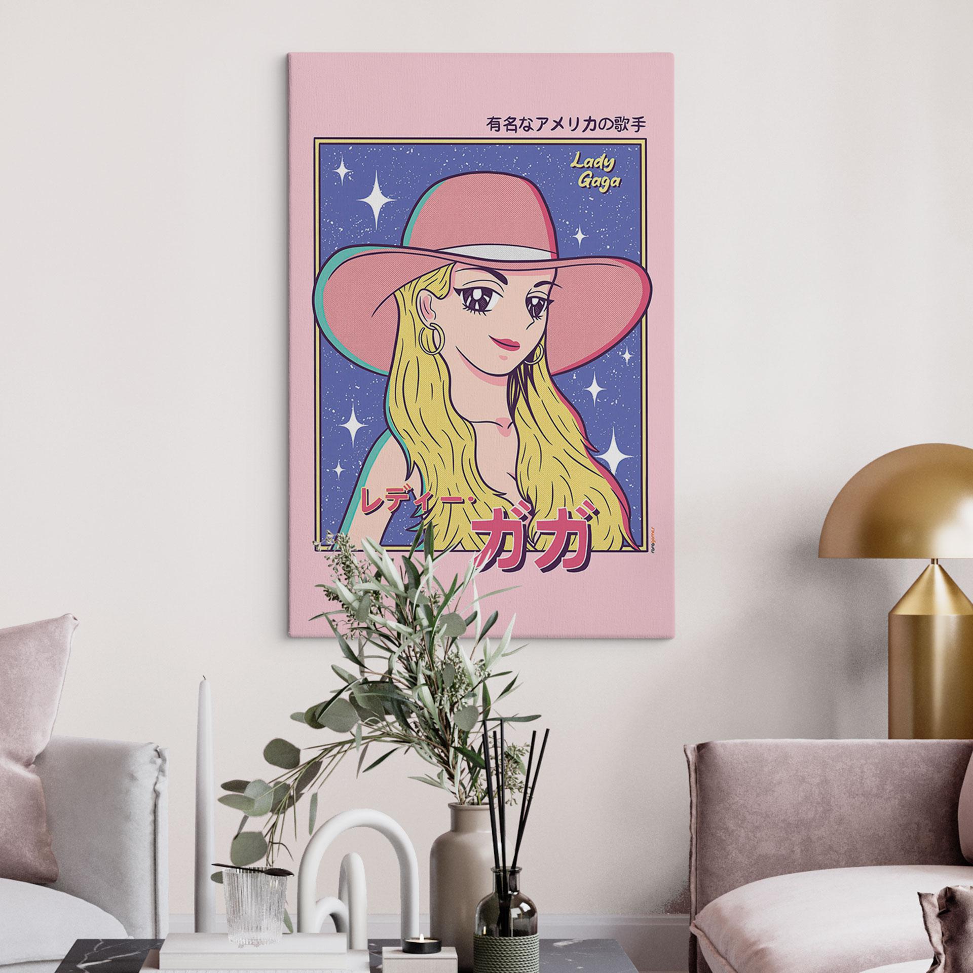 Lærredsprint - Anime-Girl "Lady Gaga" - Gomes