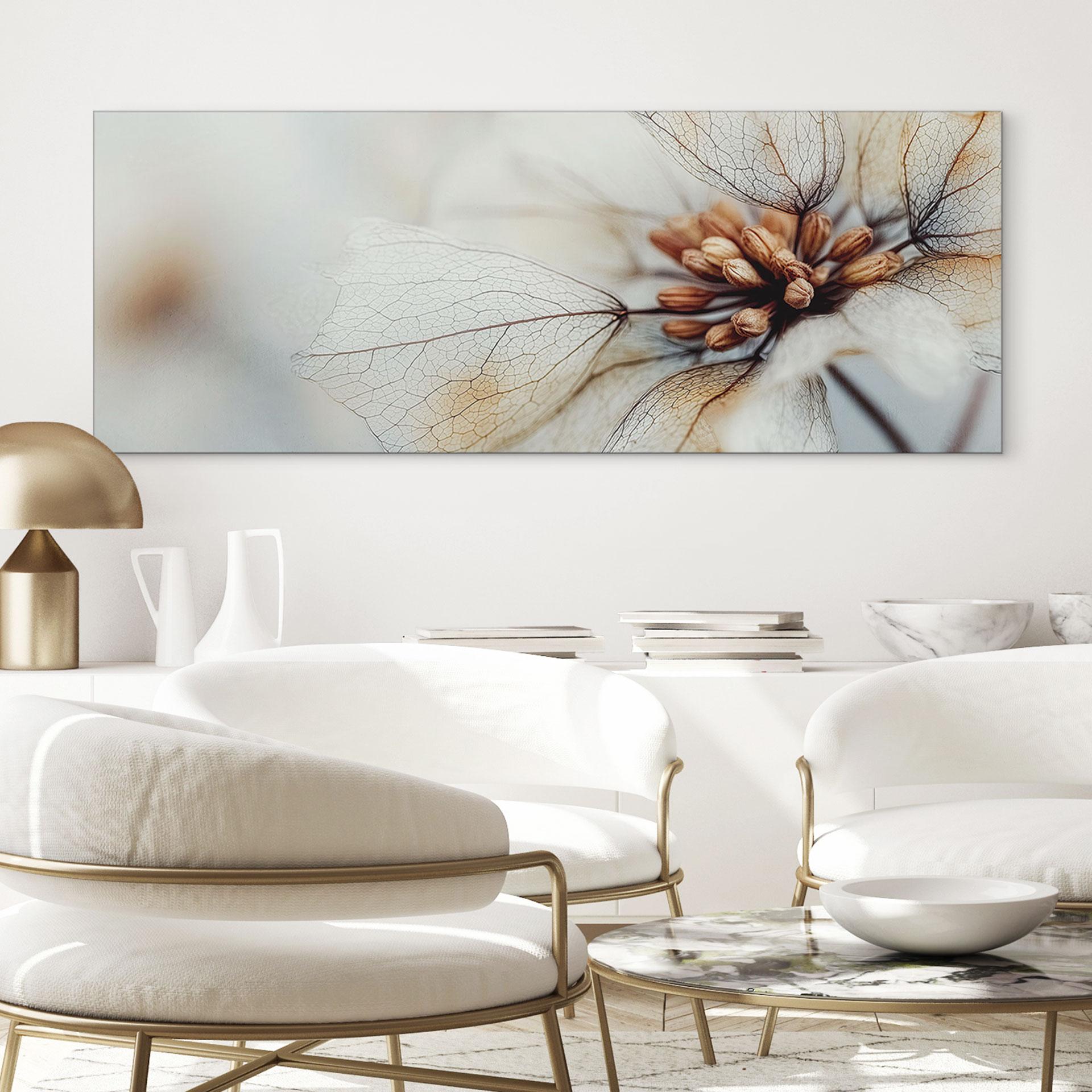 Billede af en tørret blomst - Treechild Panorama – print på aluminium