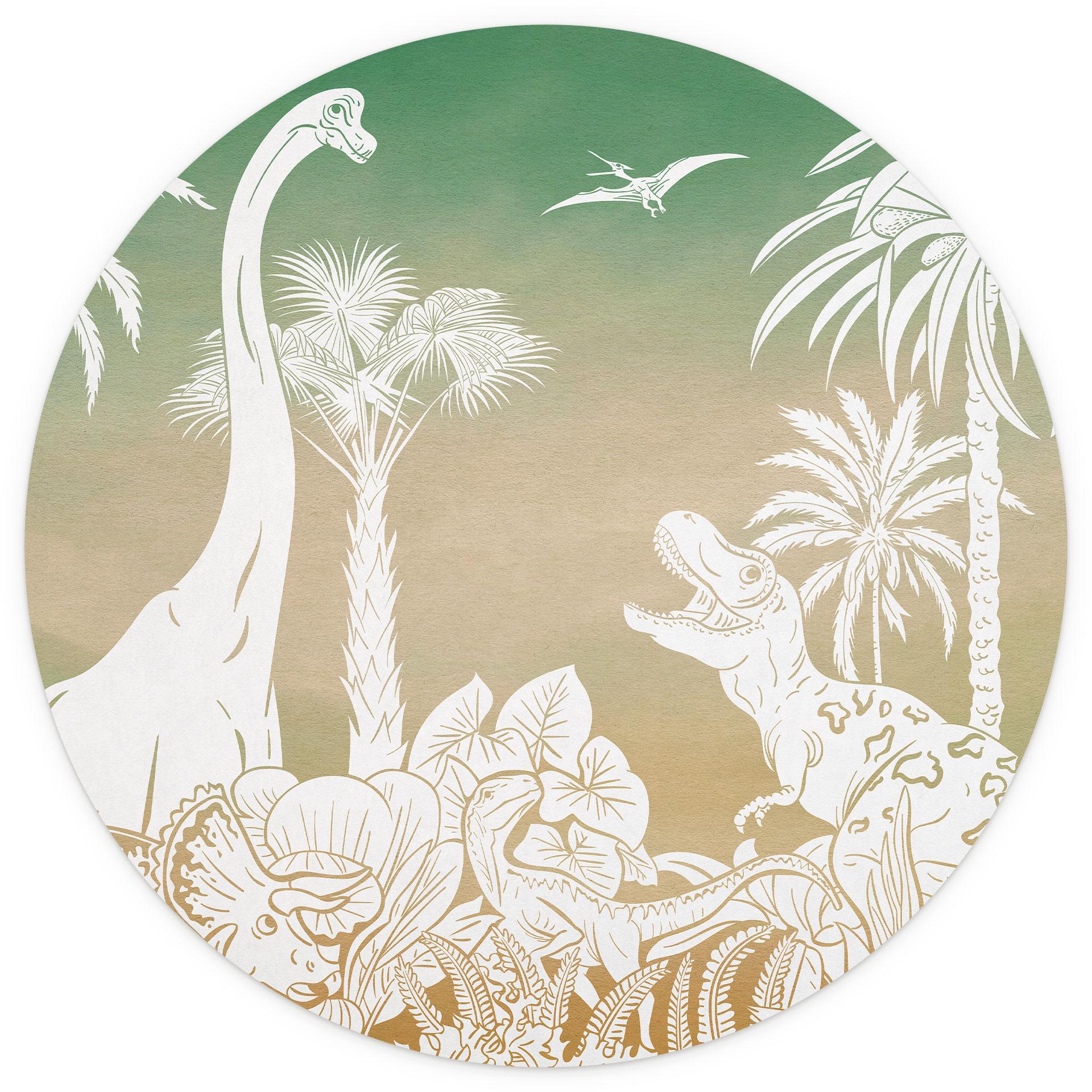 Fototapete Abenteuerreise zu den Dinosauriern - Ombre - Kikki Belle - Rund - Selbstklebend/Vlies