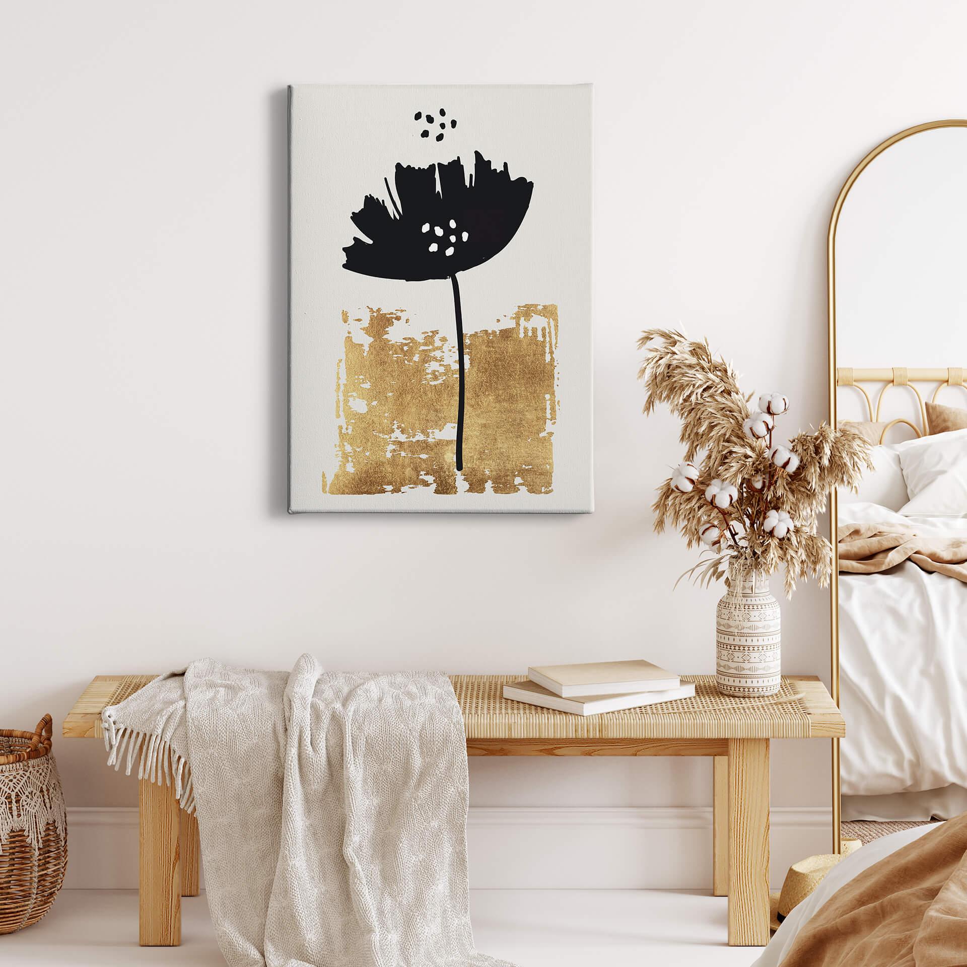 Canvasbillede - Kubistika - Black Flower