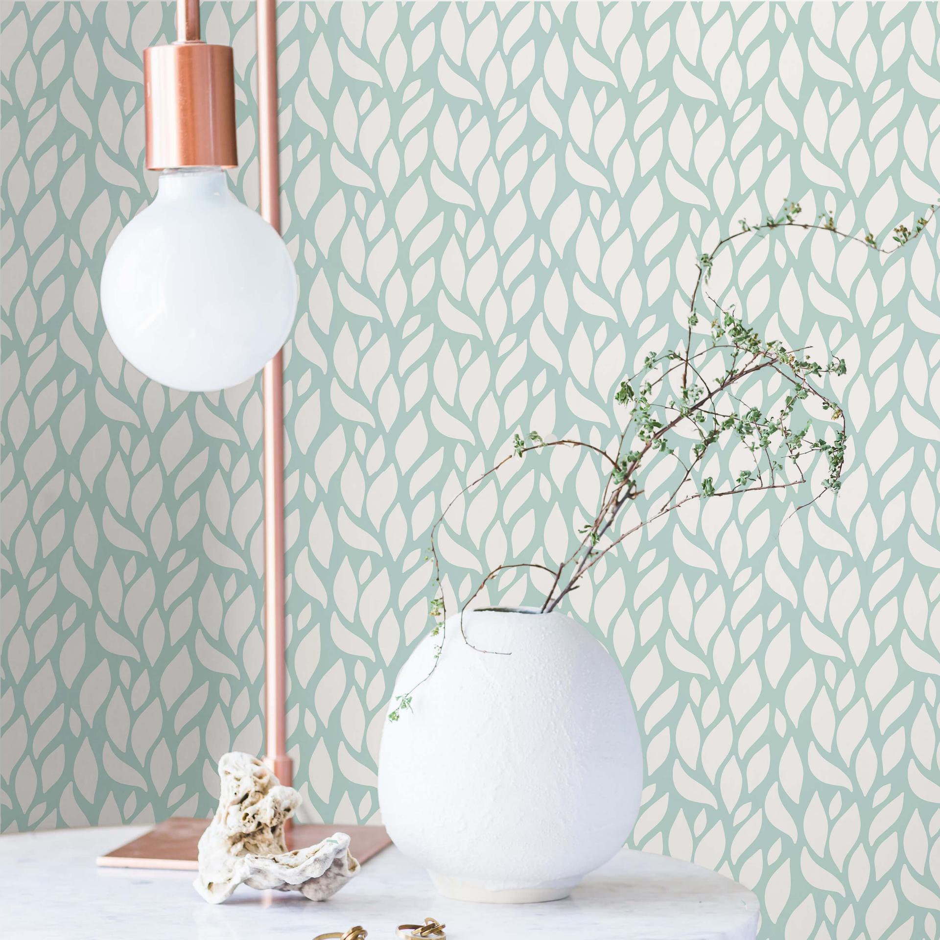 Patroonbehang Floralis - mint