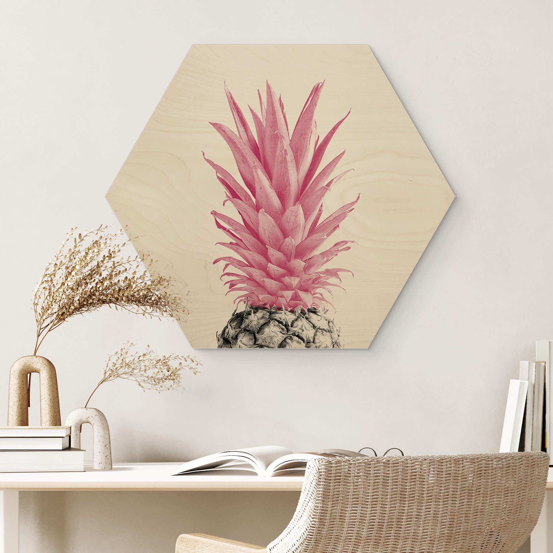Sekskantet træ 1X Studio - Pink Pineapple