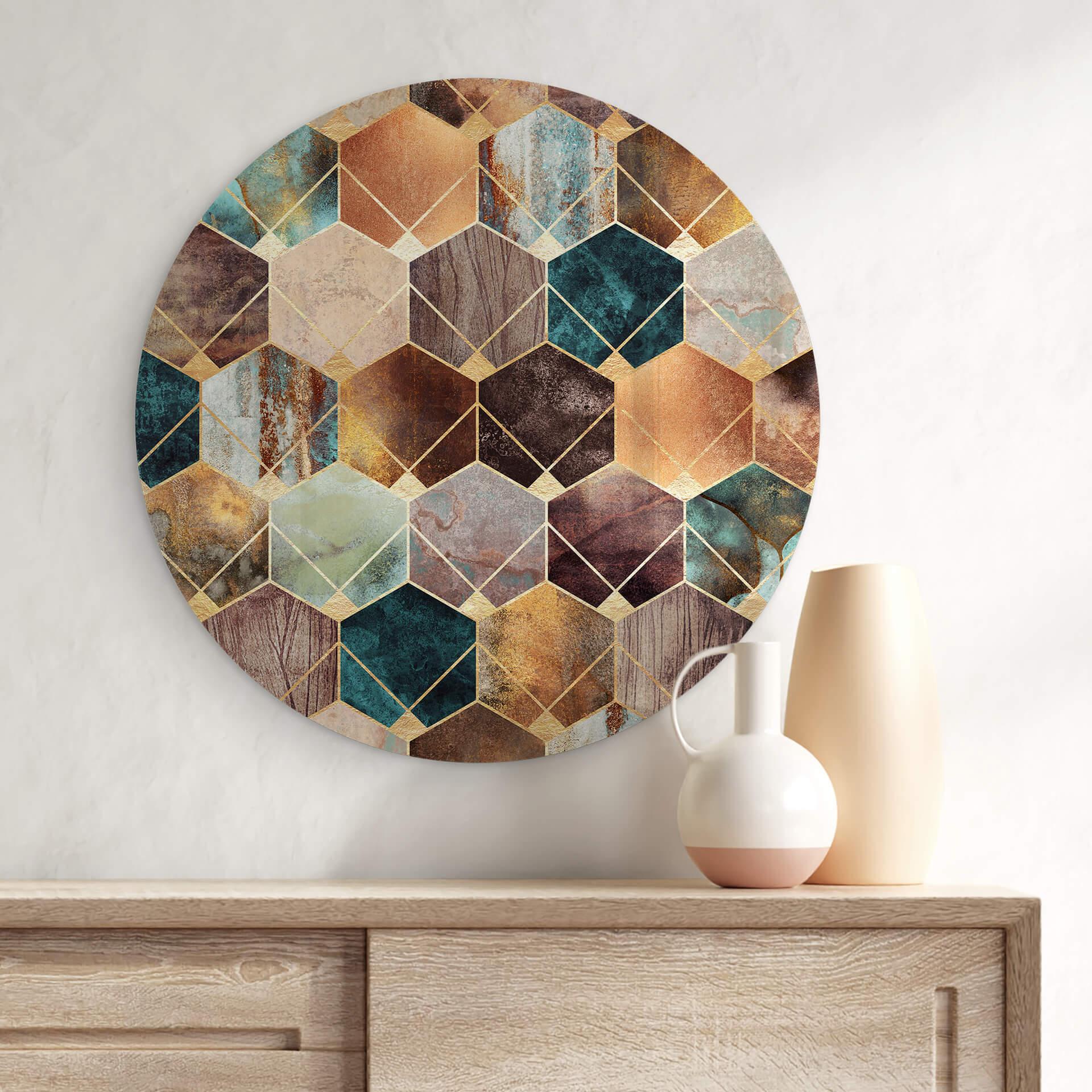 Glasschilderij Fredriksson - Gold and Copper