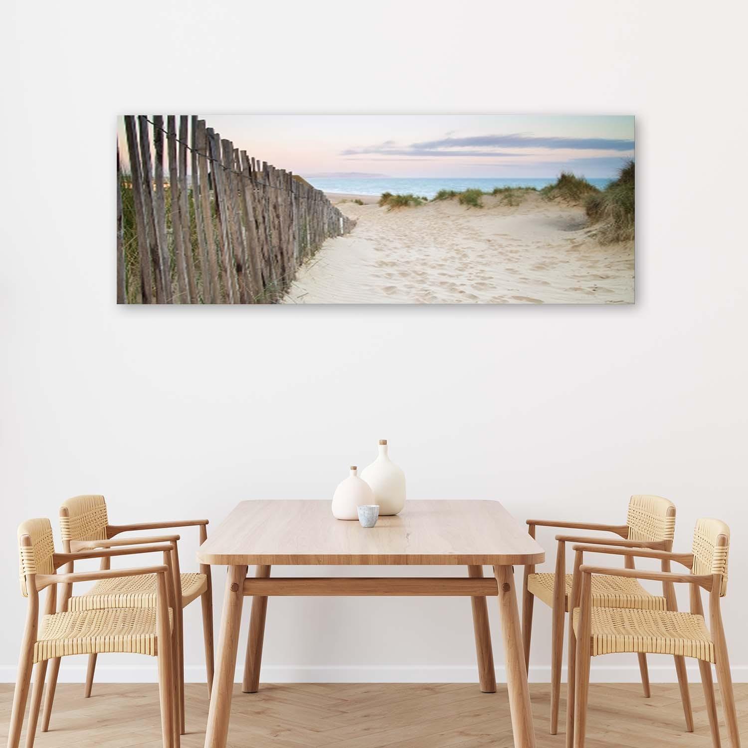 Canvasbillede, strand efter solnedgang