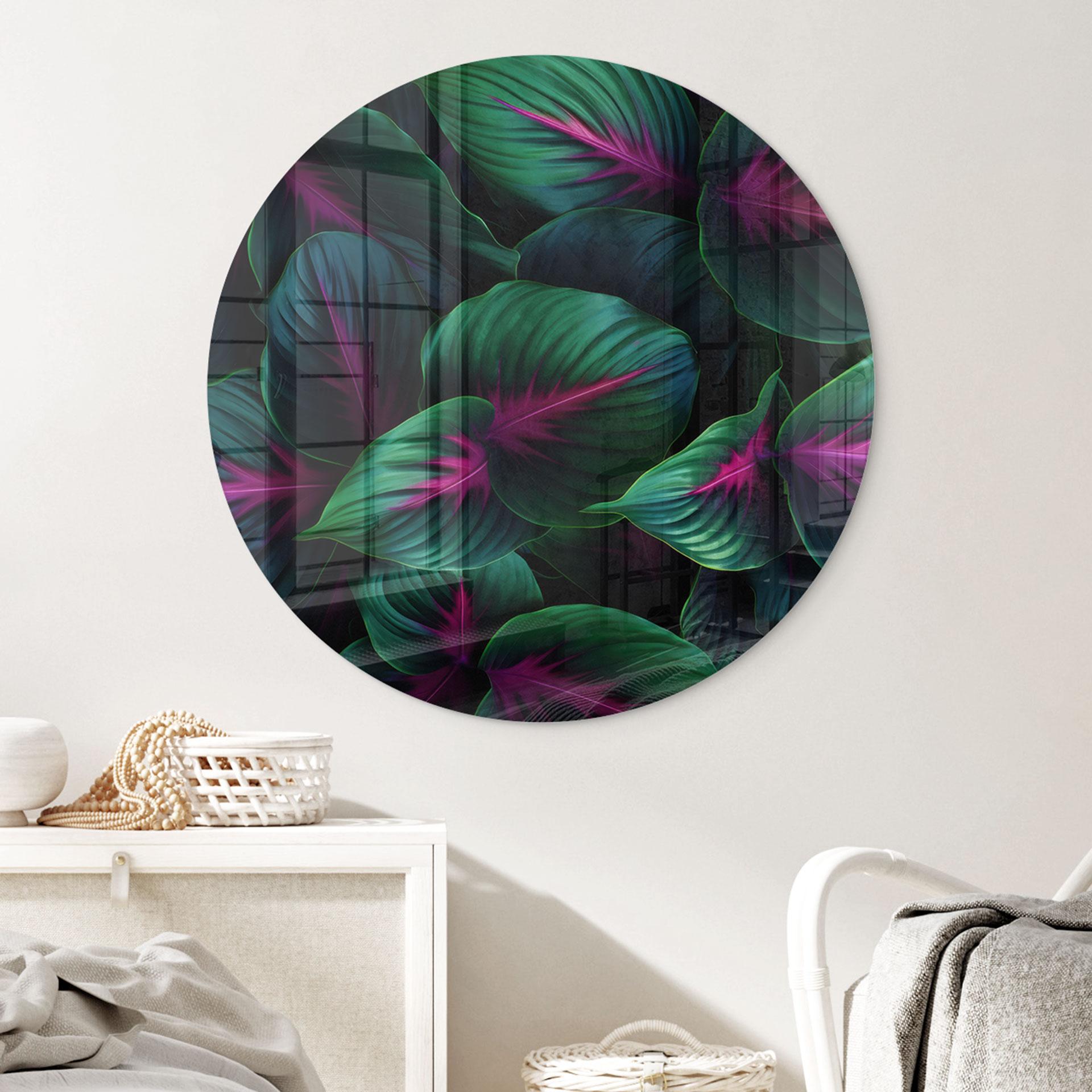 Glasbillede - Farverige jungleplanter - Paksoylu